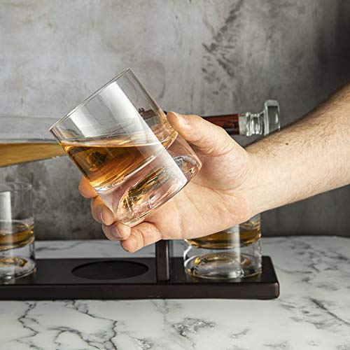 Baseball Bat Whiskey & Wine Decanter Set with 4 Glasses - Perfect Gift for Baseball Coaches, Lovers, Dad, Boyfriend & Brother - Ideal for Bourbon, Scotch & Wine Tasting at Home Bar or Game Day Parties