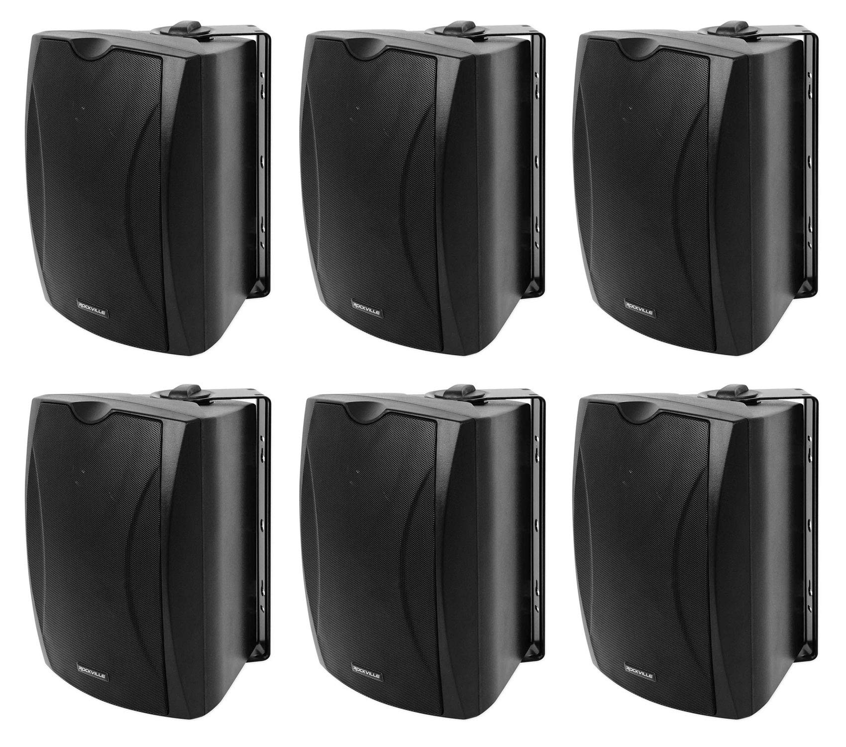 Rockville WET-6B 70V 6.5 Inch IP55 Waterproof Indoor Outdoor Wall Mount Speakers - Perfect for Restaurants, Pools, and Commercial Spaces