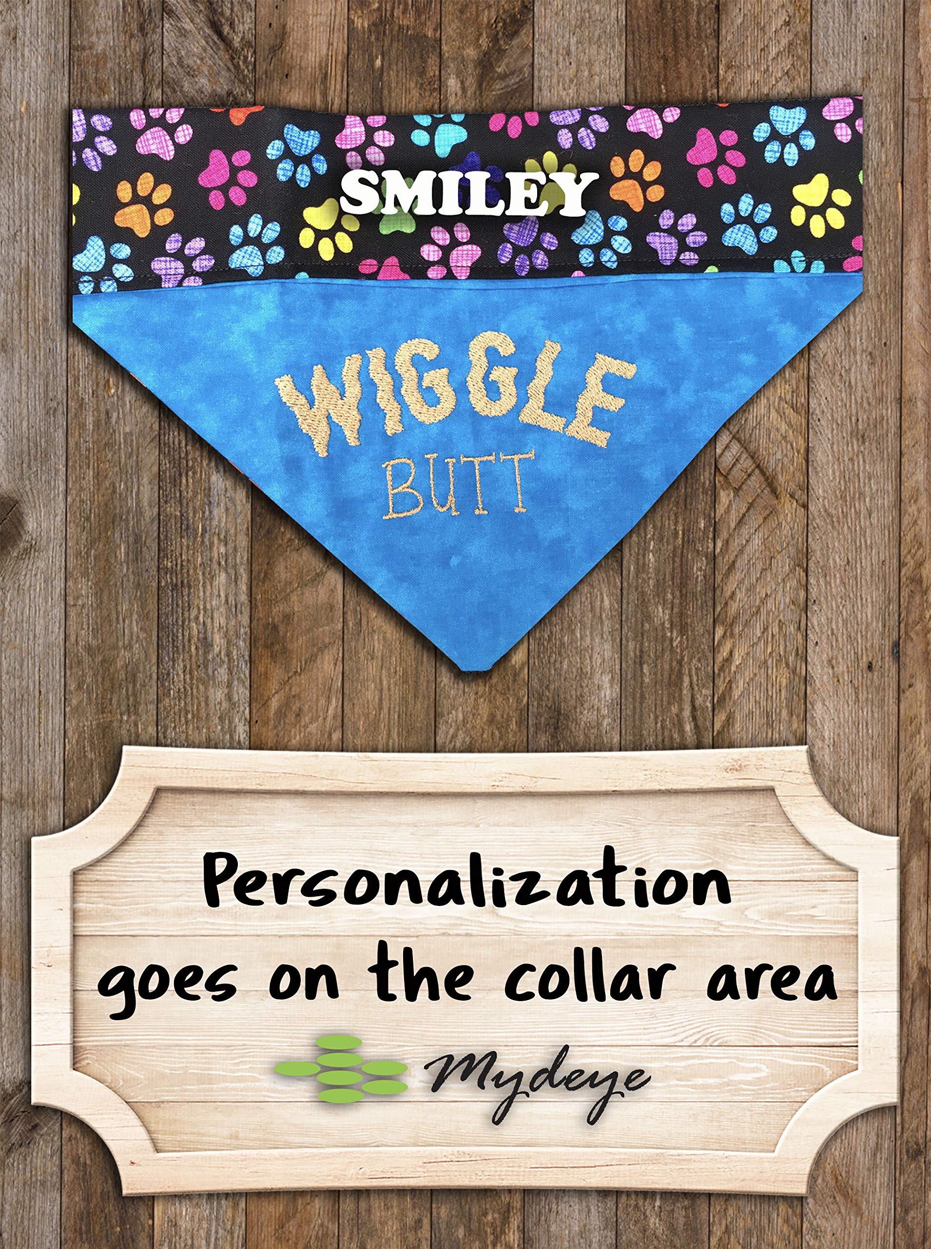 Funny Embroidered Personalized Dog Bandana - Wiggle Butt Bandana, Over-the-Collar Pet Accessory for Small Medium Large Dogs - Perfect for Walks, Parties & Photo Shoots