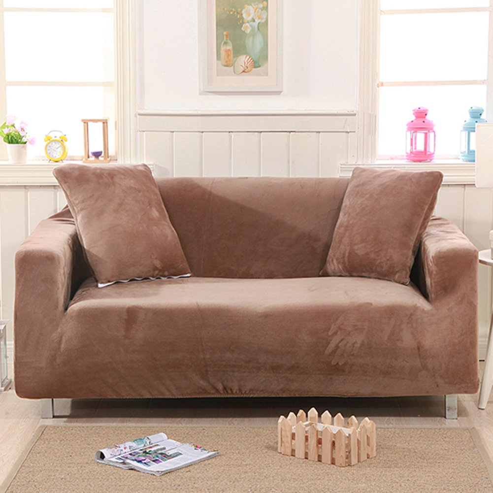Premium Thick Elastic Sofa Slipcover - Plush Furniture Protector for 1-Seater Couch (35