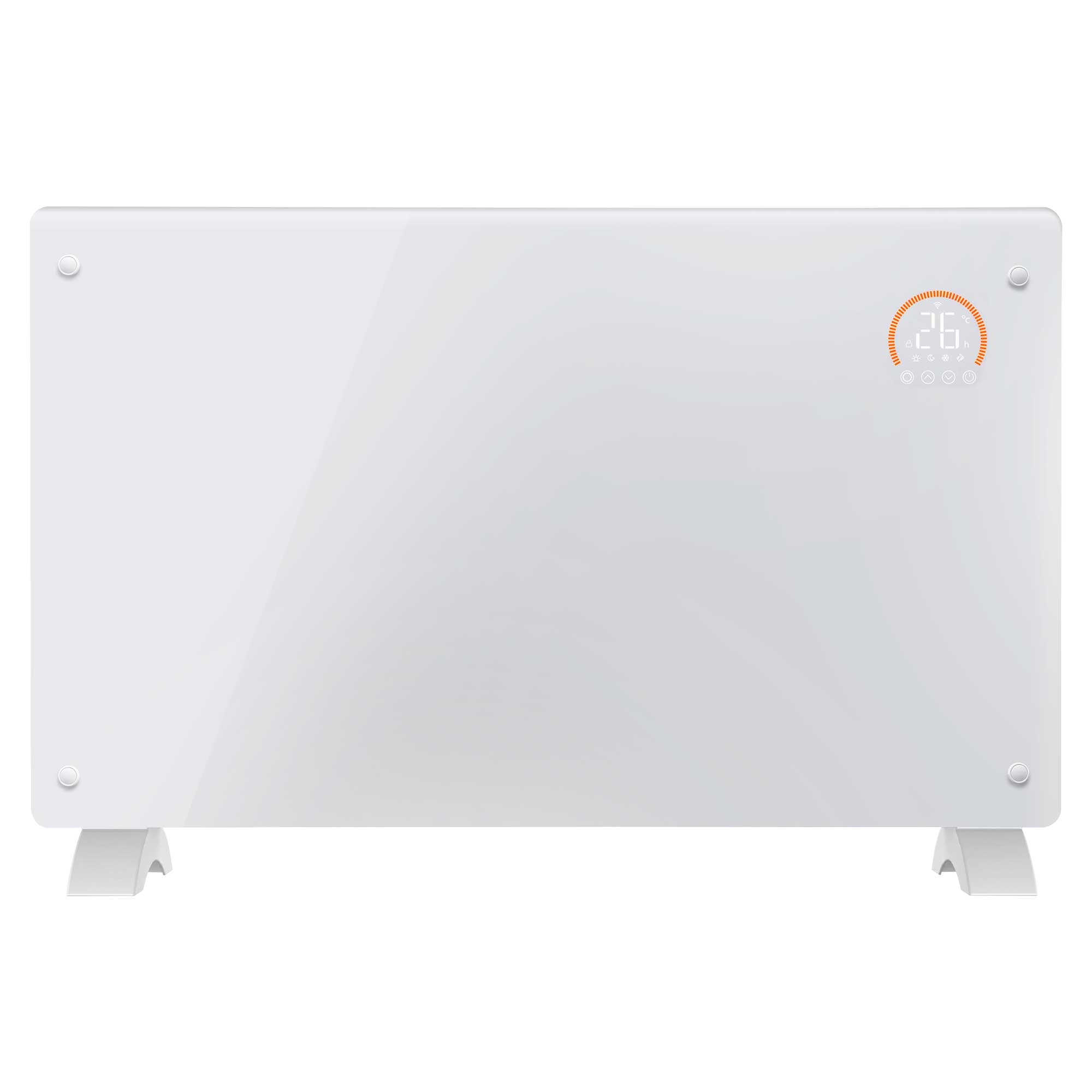 Baridi 2000W Smart WiFi Electric Glass Panel Heater with 24/7 Timer & Remote Control - White Space Heater for Bedroom, Office & Home Use (Model DH140)