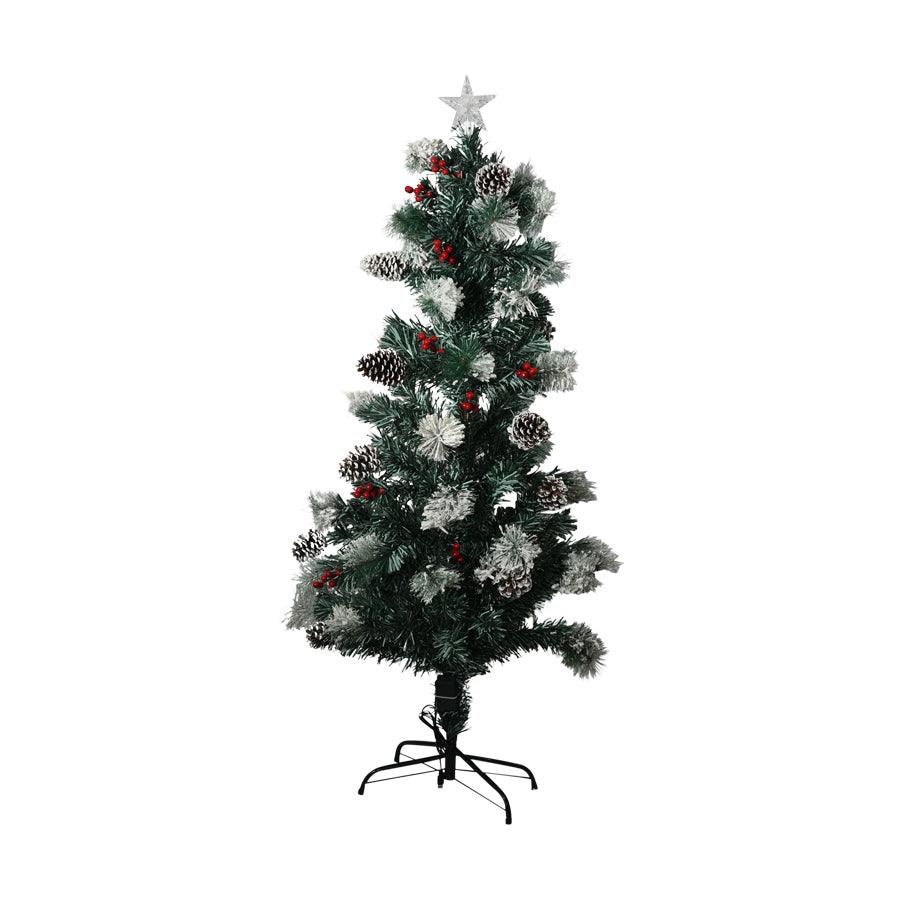 Premium 5ft LED Christmas Tree with Green Tips & Pine Cones - Perfect for Holiday Home Decor, Office, and Party Festivities