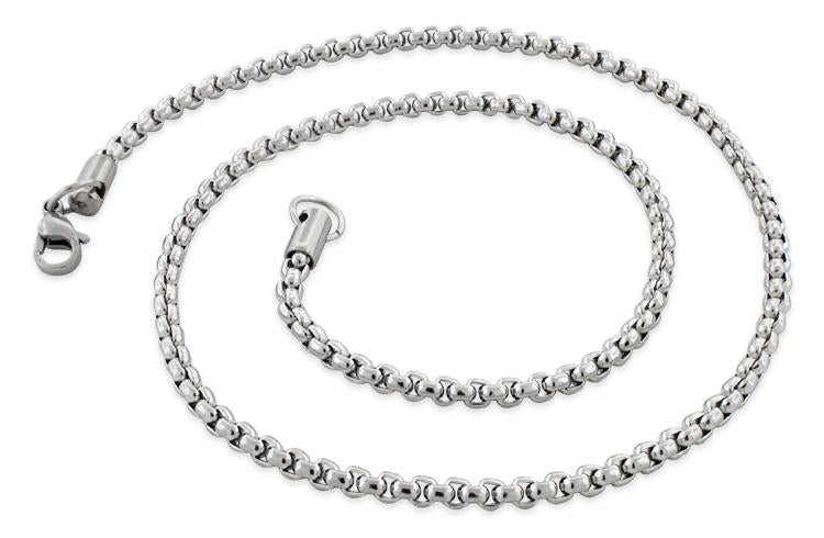 Stainless Steel Round Box Chain Necklace 3.5mm - Durable & Hypoallergenic Jewelry for Women & Men - Perfect for Layering, Gifts, and Everyday Wear