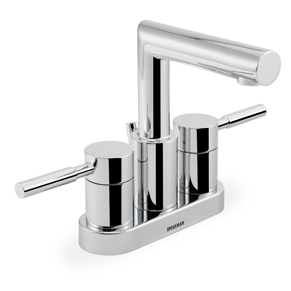 Speakman SB-1011 Neo 4-Inch Centerset Bathroom Faucet - Polished Chrome Finish for Sink Vanity & Powder Room - Water Efficient Single Handle Design for Modern Homes
