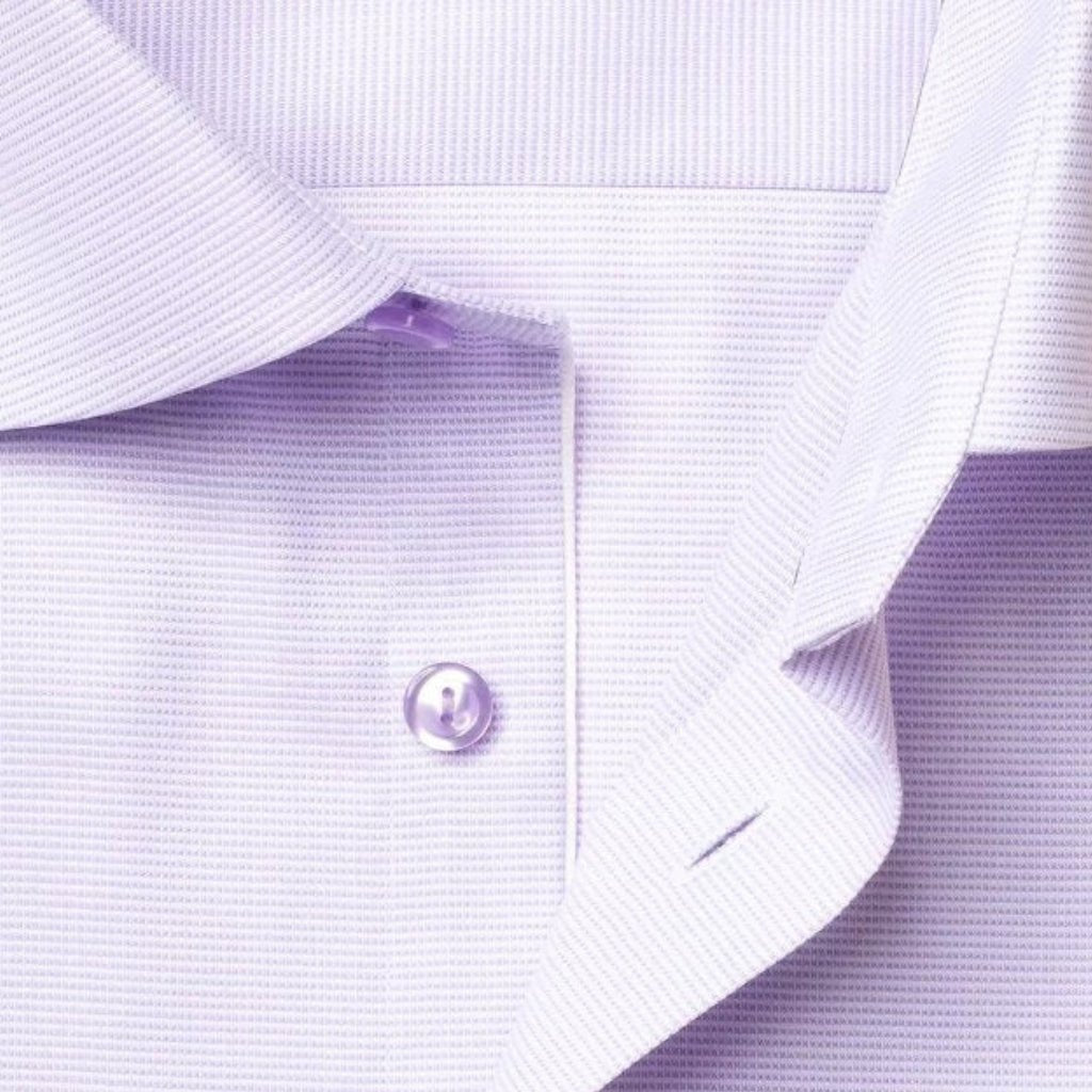 ETON Men's Twill Long Sleeve Dress Shirt - Contemporary Fit Mid Purple for Business Casual & Office Wear