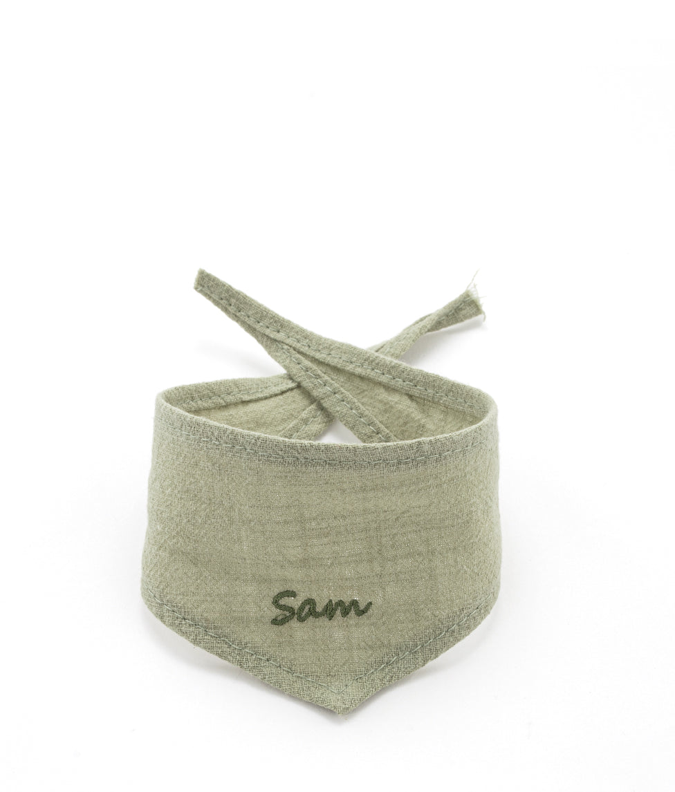 Personalized Dog Bandana - Custom Pet Bandana with Name - Sage Green Pet Accessory for Dogs & Puppies - Perfect for Grooming, Photos & Special Occasions