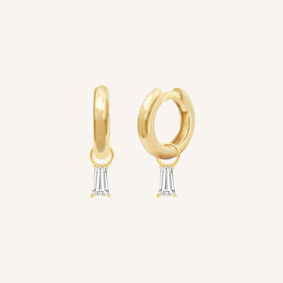 Flourish Plain Charm Hoops - Minimalist Gold Hoop Earrings for Women, Dainty Everyday Jewelry - Perfect for Work, Date Night & Casual Outfits