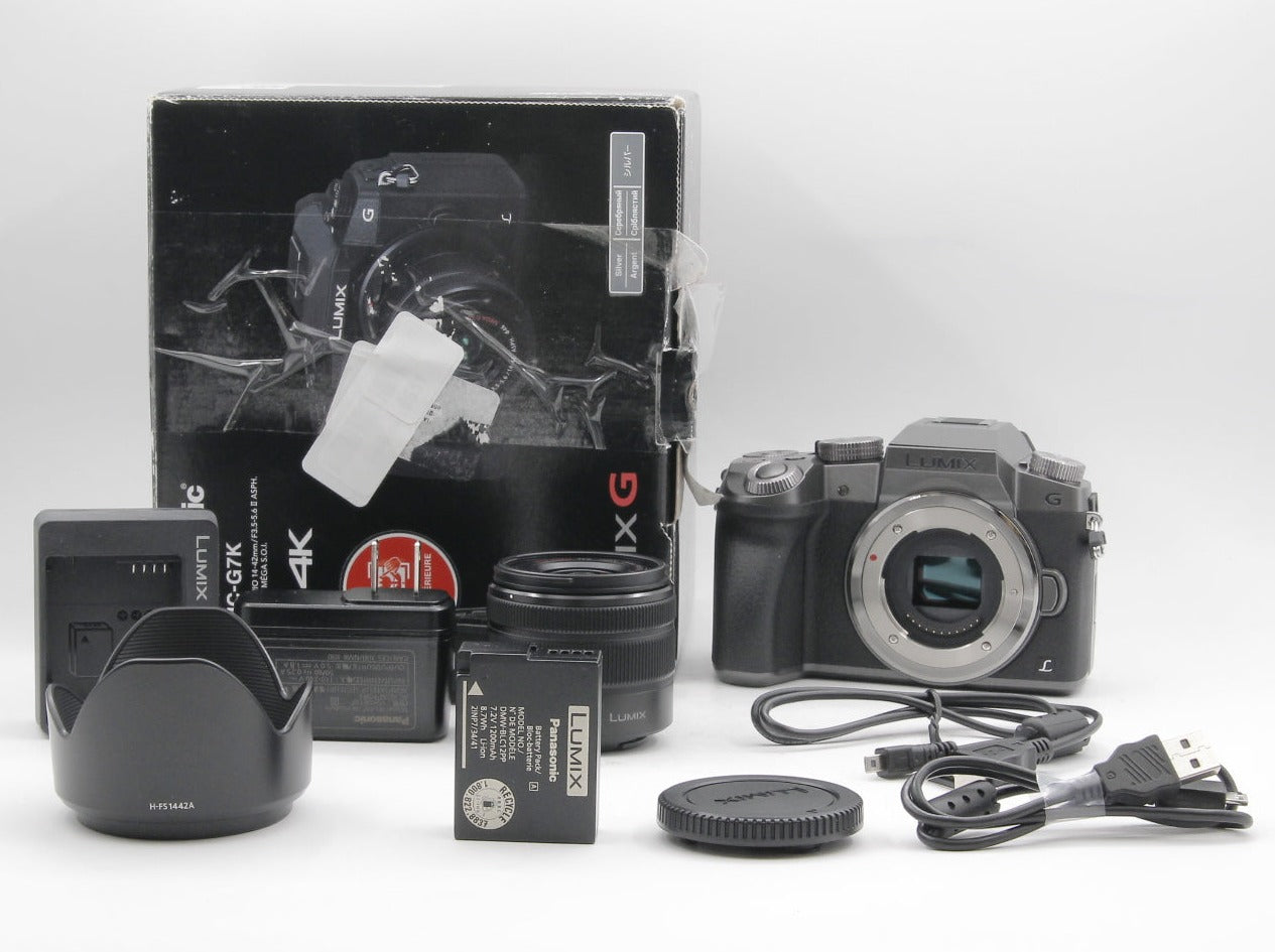 Open Box Panasonic Lumix DMC-G7 Mirrorless Micro Four Thirds Digital Camera with 14-42mm Lens (Silver) - Perfect for Vlogging, Travel Photography & Content Creation