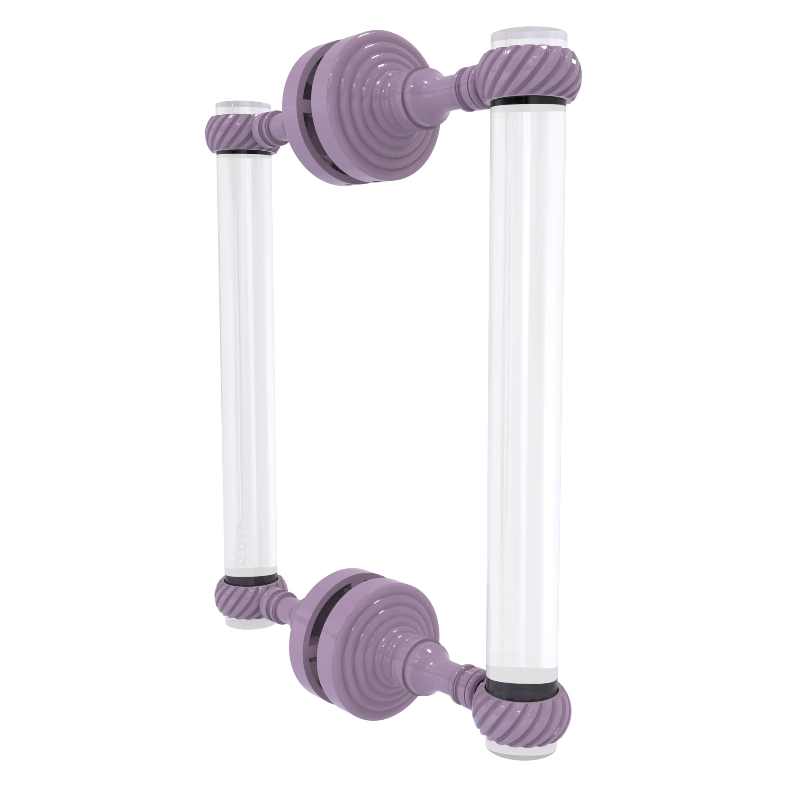 Allied Brass PG-406T-8BB-LVN 8-Inch Back to Back Shower Door Pull with Twisted Accents in Lavender - Pacific Grove Collection - Perfect for Bathroom, Shower, and Spa Renovations