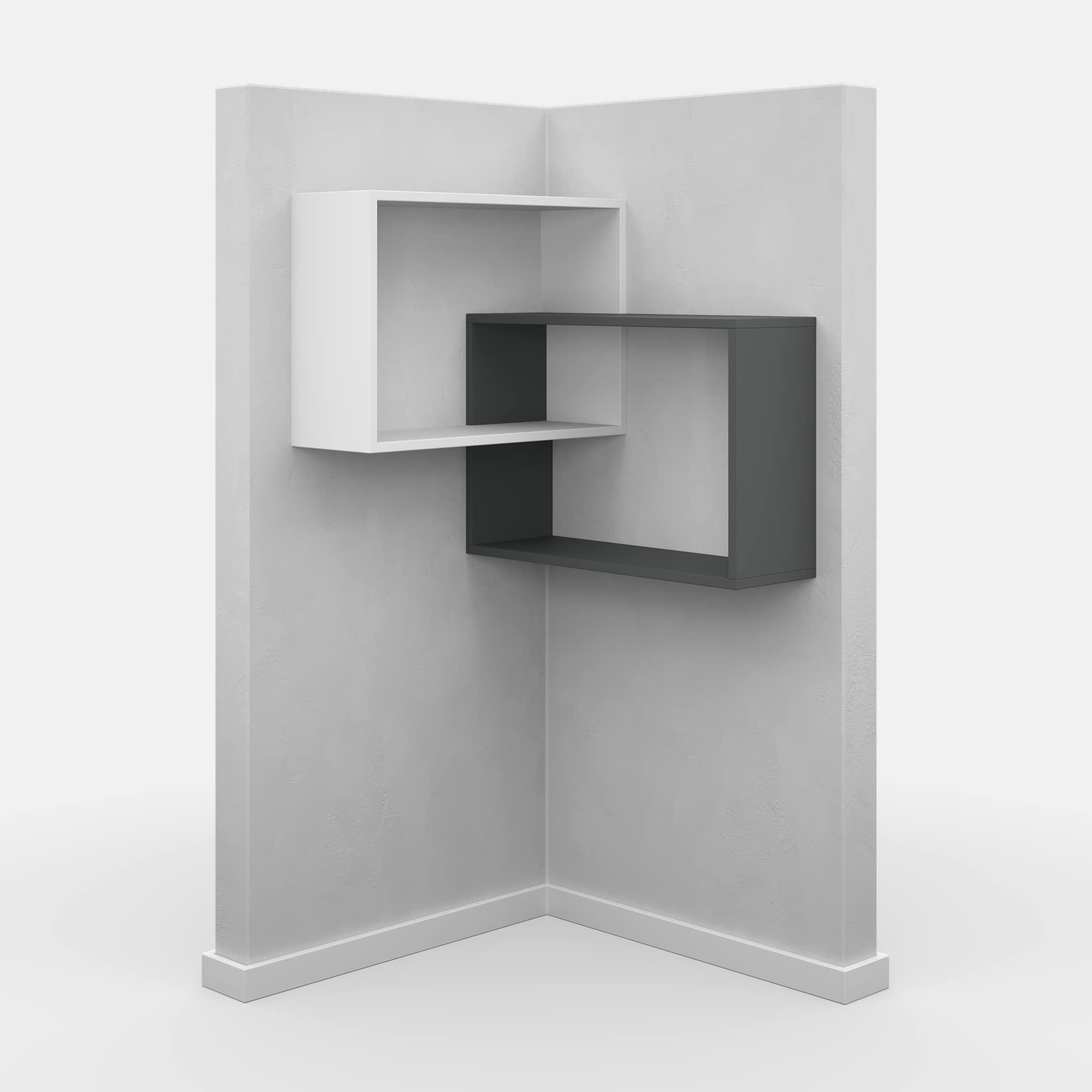 Modern White & Anthracite Wall Shelf 26.7