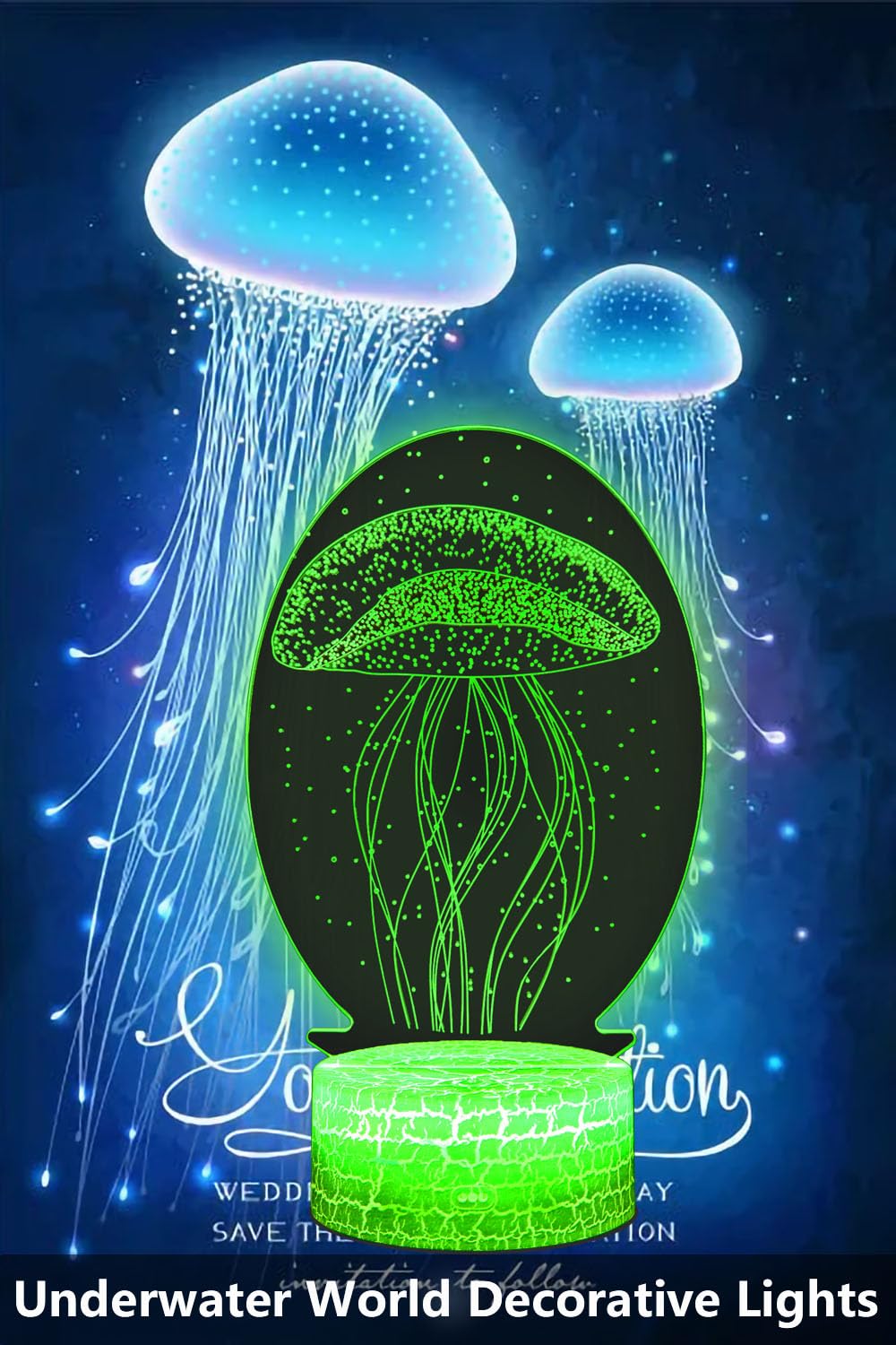 3D Illusion LED Jellyfish Lamp - Color Changing Night Light for Kids & Teens, Best Birthday & Christmas Gift for Boys & Girls - Perfect for Bedroom, Nursery, and Relaxation (Purple)