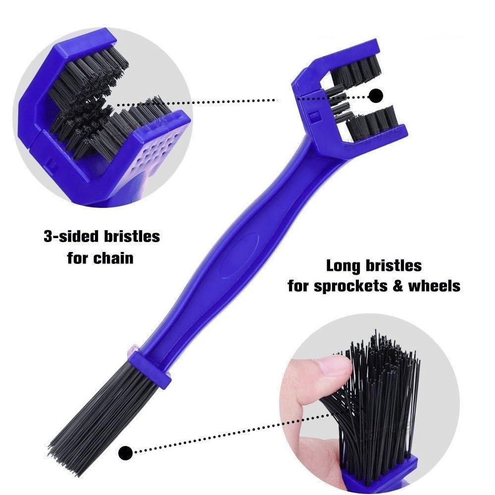 AASONS Bike Chain Cleaner Brush - Soft & Long Bristles for Quick Cleaning of Bicycle & Motorcycle Chains | Durable Multi-Purpose Sprocket Brush | Perfect for Road Bikes, Mountain Bikes & Dirt Bikes Maintenance (Pack of 1)