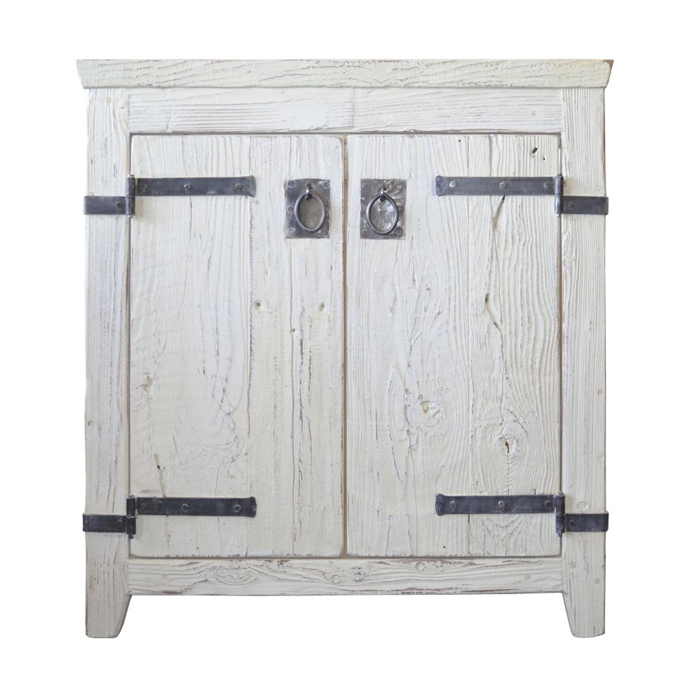 Native Trails Americana 30-Inch Freestanding Bathroom Vanity with Carrara Marble Top & Lido Sink - No Faucet Hole - Abalone Accents - Perfect for Modern Farmhouse & Coastal Bathroom Designs