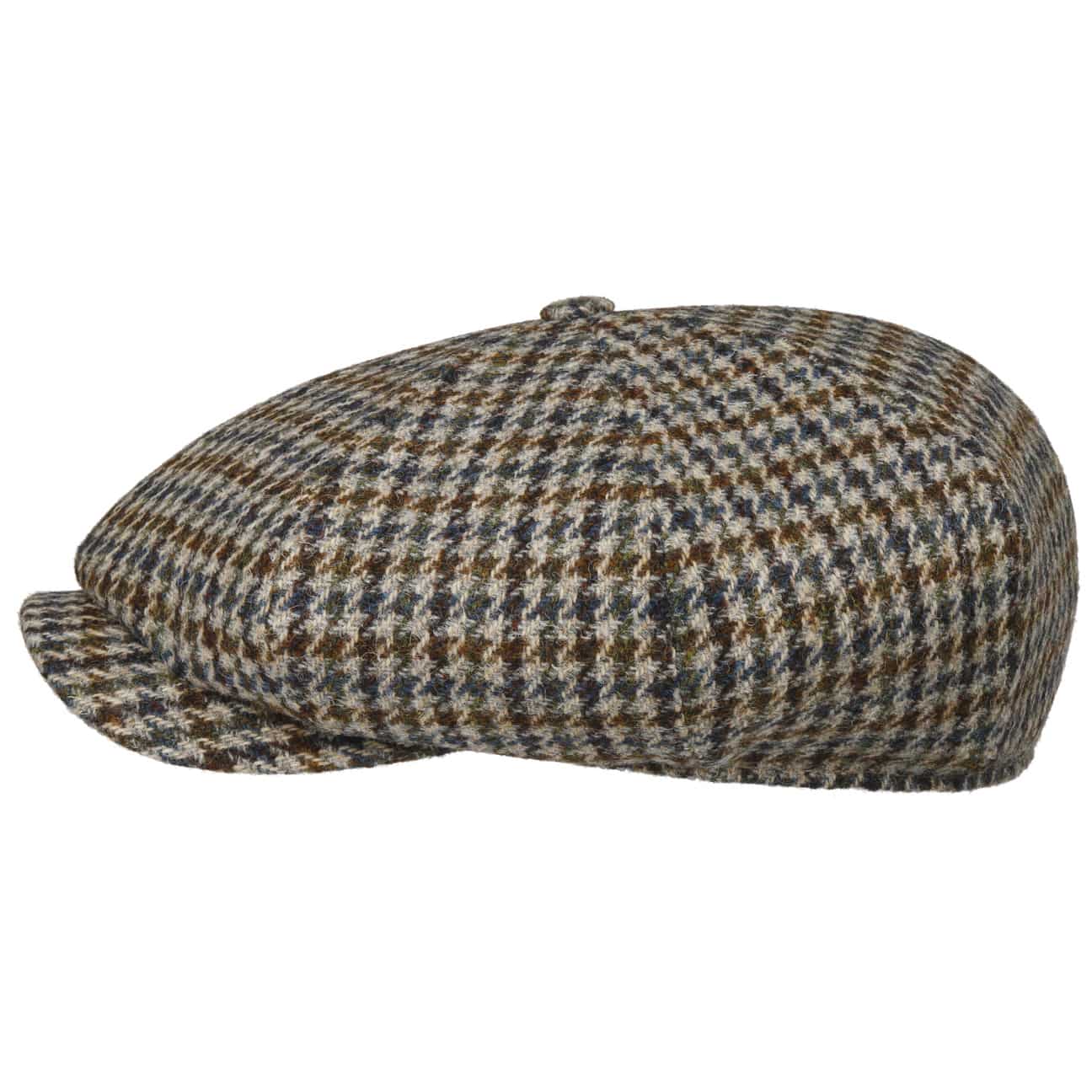 Stetson Harris Tweed Houndstooth Newsboy Cap - Classic Vintage Style Flat Cap for Men | Perfect for Fall, Winter & Outdoor Activities