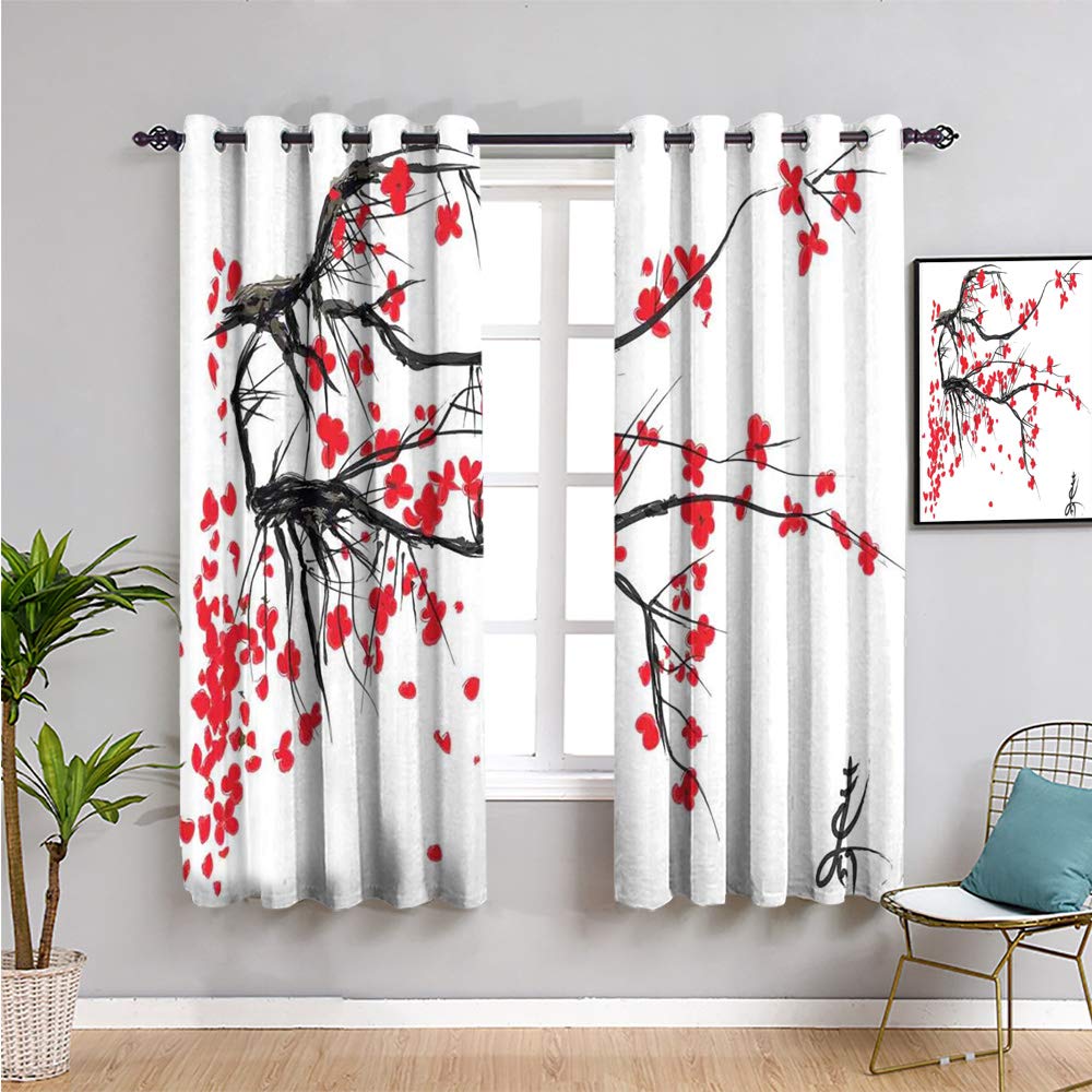 QIAOQIAOLO Thermal Insulated Blackout Curtains 84 Inch Length - Energy Efficient Room Darkening Window Drapes, Easy to Install (108