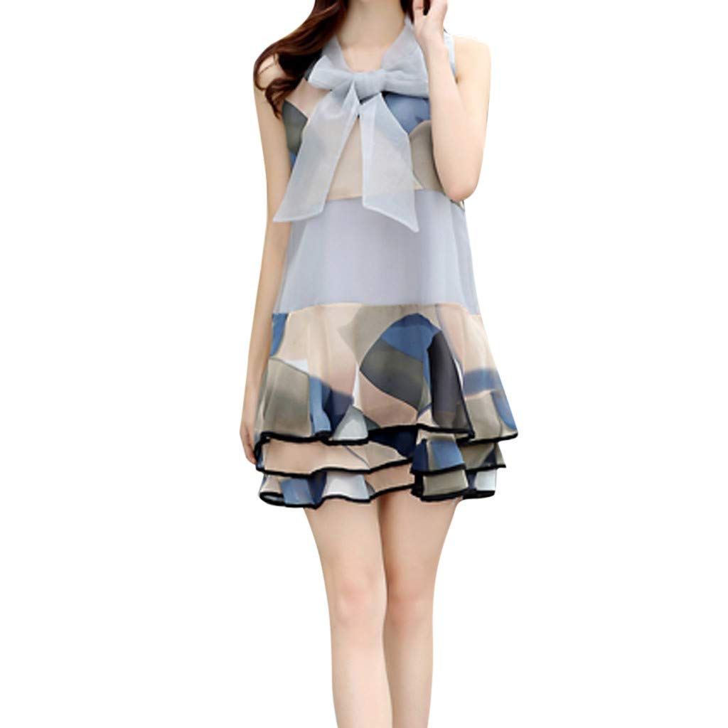 Vintage Floral Print Sleeveless Mini Dress for Women - Casual Loose Fit Short O-Neck Summer Dress | Perfect for Beach, Party & Everyday Wear