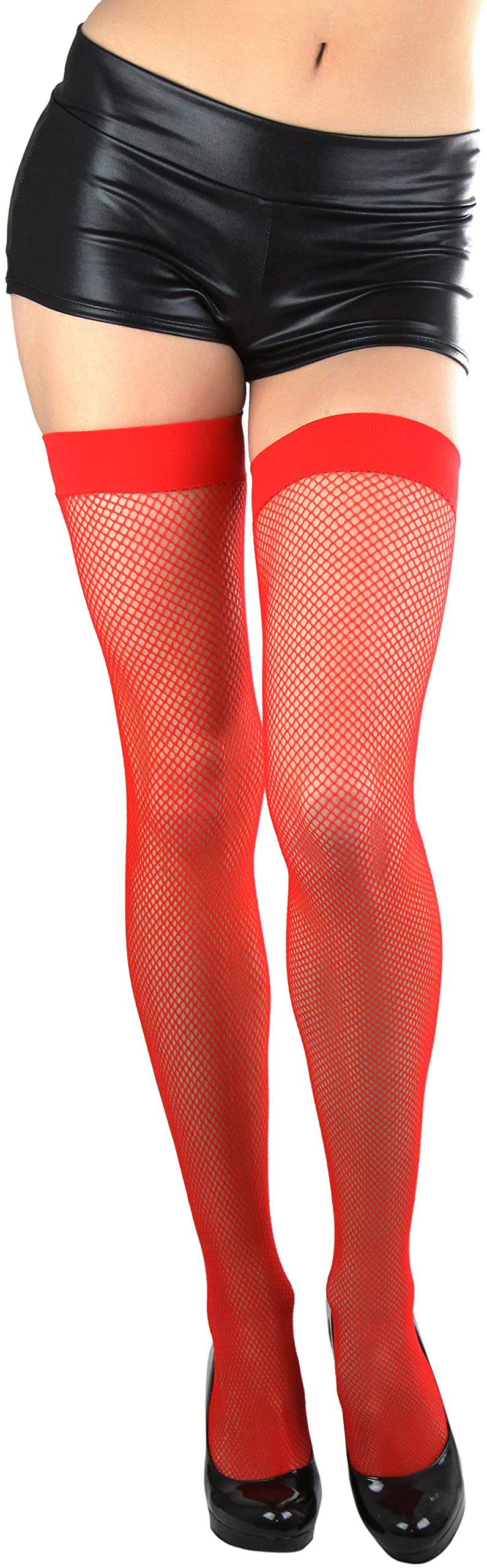 ToBeInStyle Women’s Bright & Vibrant Fishnet Thigh High Stockings - Sexy Fashion Hosiery for Parties, Cosplay & Night Out