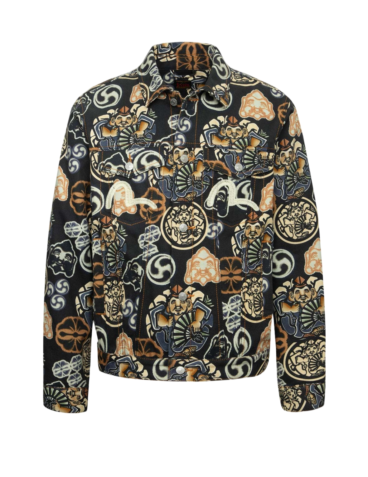 Stylish Allover Godhead & Kamon Print Regular Fit Jacket for Men & Women | Trendy Streetwear Fashion | Perfect for Casual Outings, Music Festivals & Urban Style