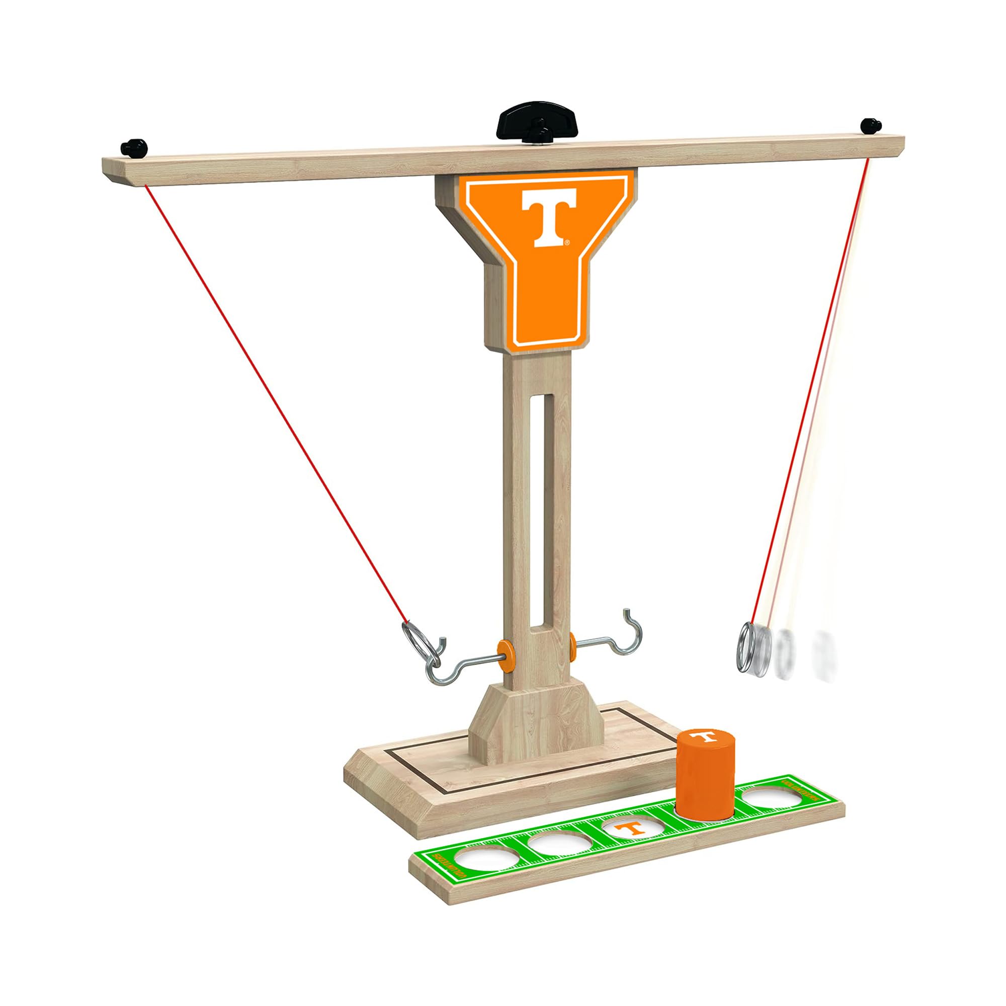 Wild Sports NCAA Wooden Ring Swing Battle Game - Head-to-Head Ring Toss Hook & Ring Set for College Football Fans - Perfect for Tailgating, Backyard Parties & Game Day Fun