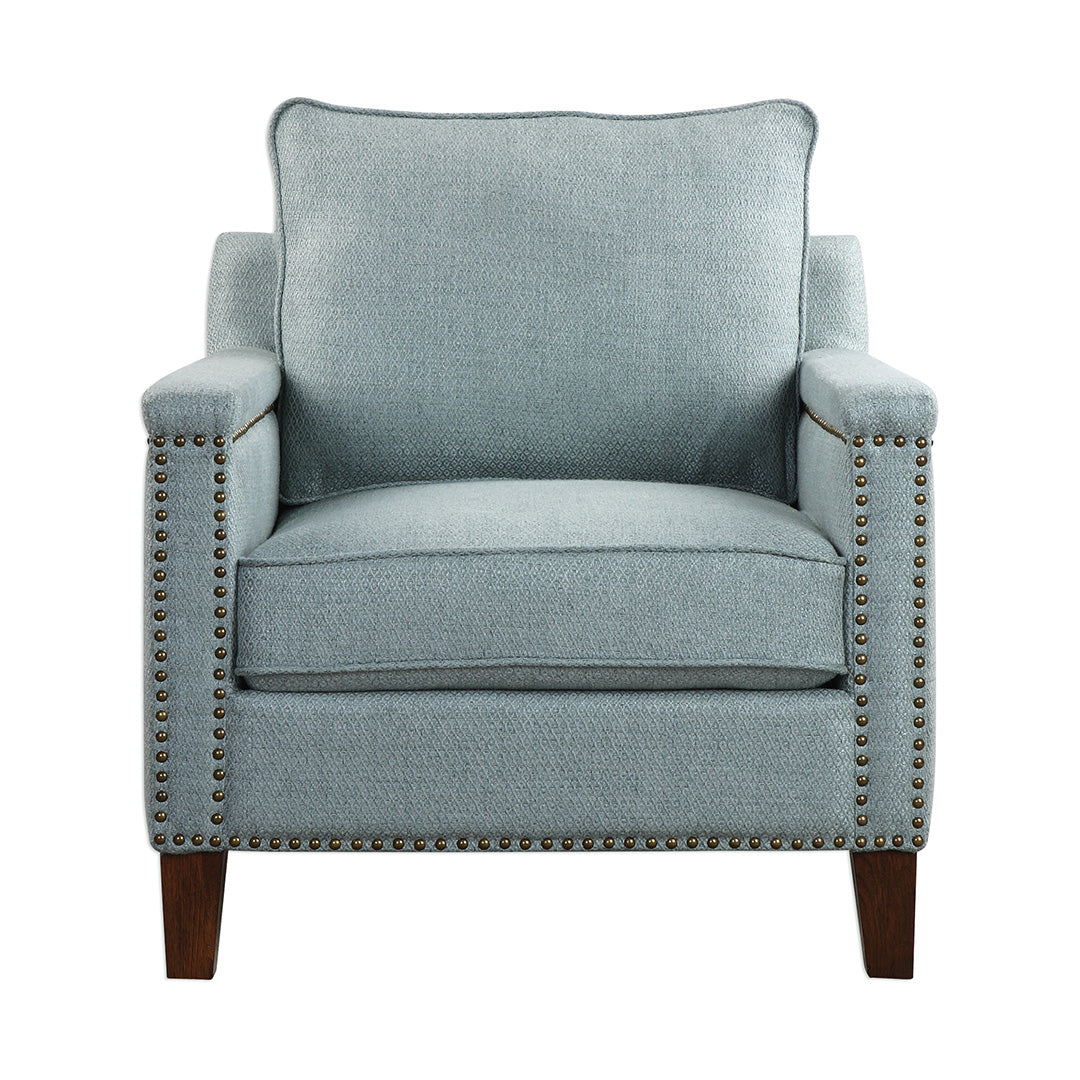 Huntington Chair - Modern Accent Chair for Living Room, Bedroom & Office - Stylish Upholstered Armchair with Solid Wood Legs - Perfect for Home Decor, Relaxing & Reading