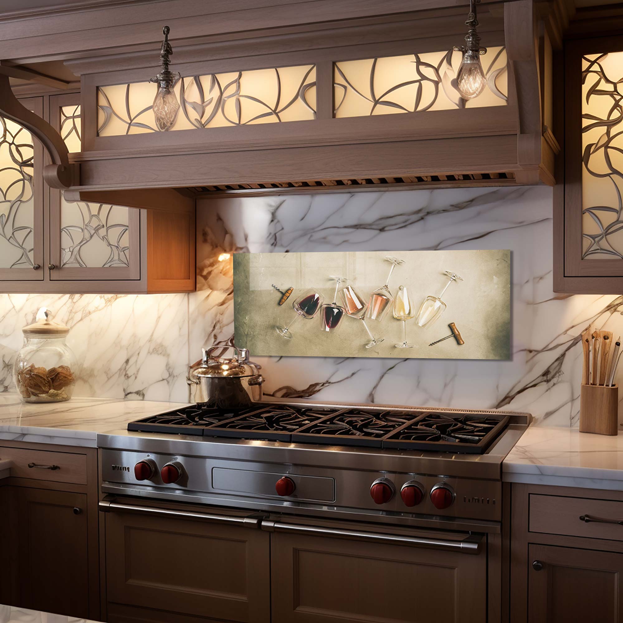 Premium Wine Glass Splashback - Elegant Kitchen Backsplash for Wine Enthusiasts | Perfect for Home Bars, Restaurants, and Wine Tasting Events