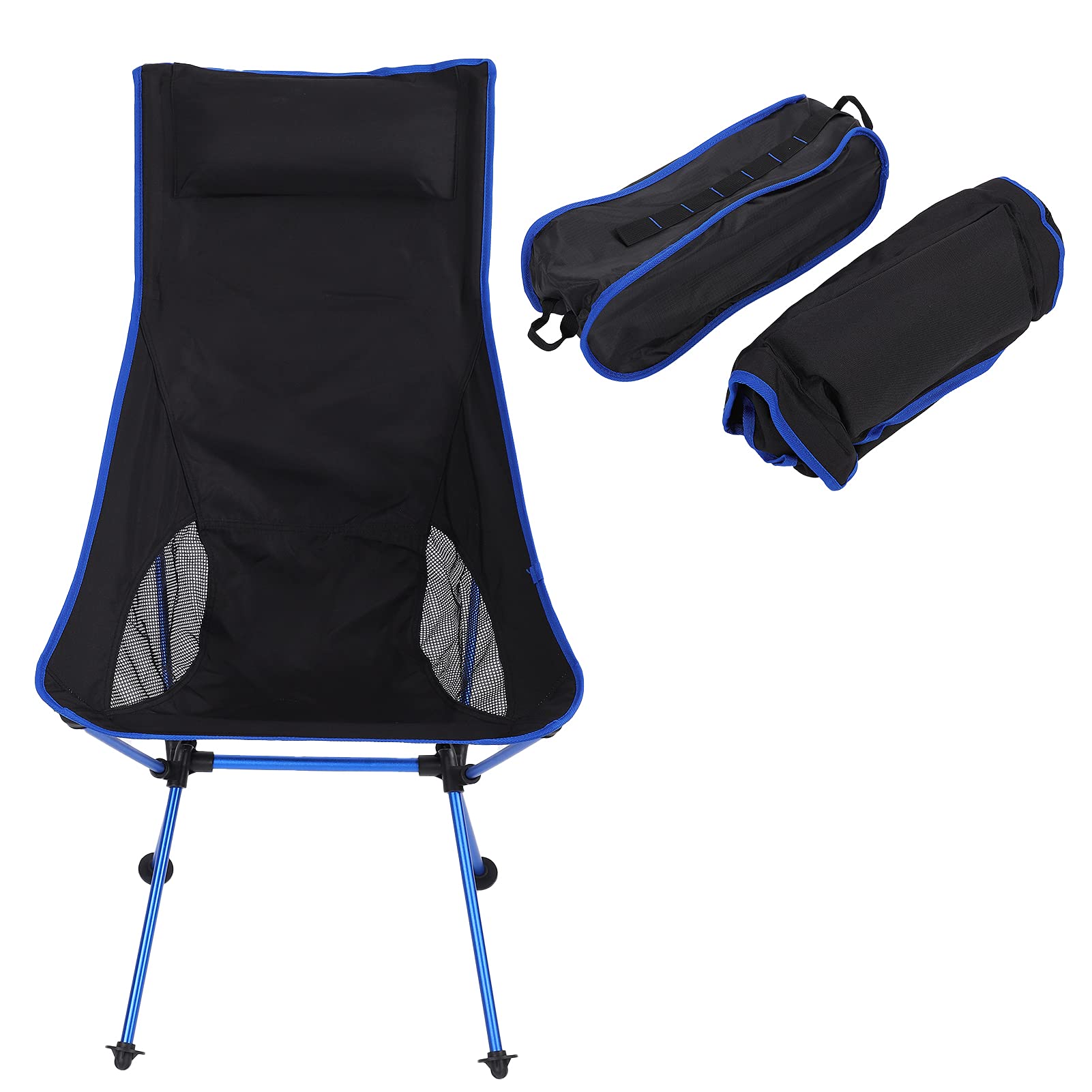 Ultralight Portable Folding Lounge Chair with Comfortable Pillow - Heavy Duty Camping Chairs for Outdoor, Fishing, BBQ, Beach, Picnics and Backyard Relaxation