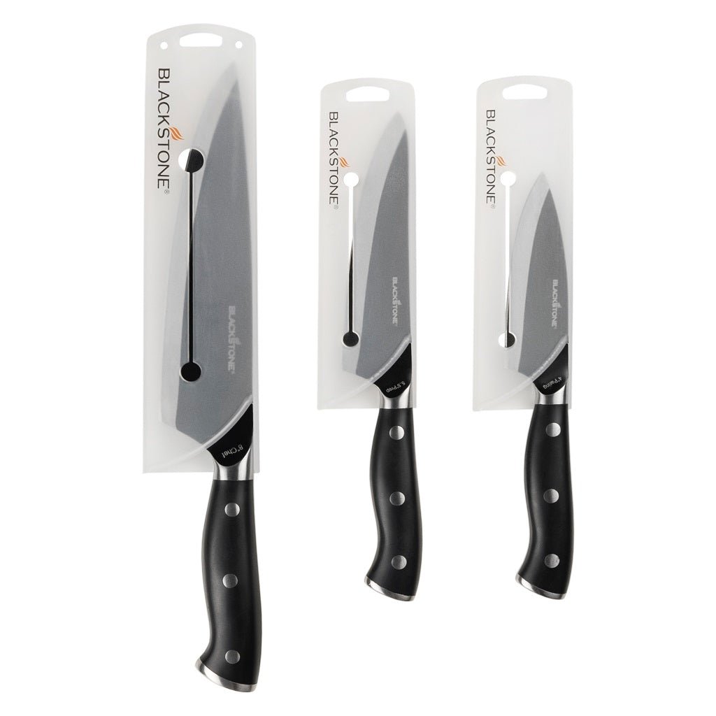 Premium 3-Piece Stainless Steel Knife Set - Chef Knife, Paring Knife, Utility Knife - Sharp Kitchen Cutlery for Cooking, Slicing & Dicing - Perfect for Home Chefs & Professional Kitchens