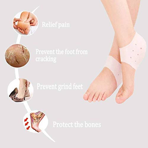 Anti-Crack Silicone Gel Heel & Foot Protector Socks - Moisturizing Pain Relief for Heel Cracks - Unisex One Size Fits All - Perfect for Dry Skin, Cracked Heels & Overnight Foot Care