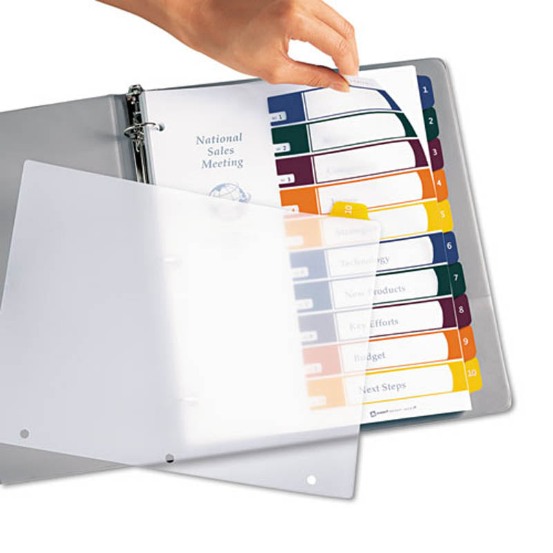 Translucent Ready Index Table of Contents Dividers with Multicolor Tabs - 10 Tab Letter Size (Set of 10) - Perfect for Office Organization, School Binders, and Document Filing