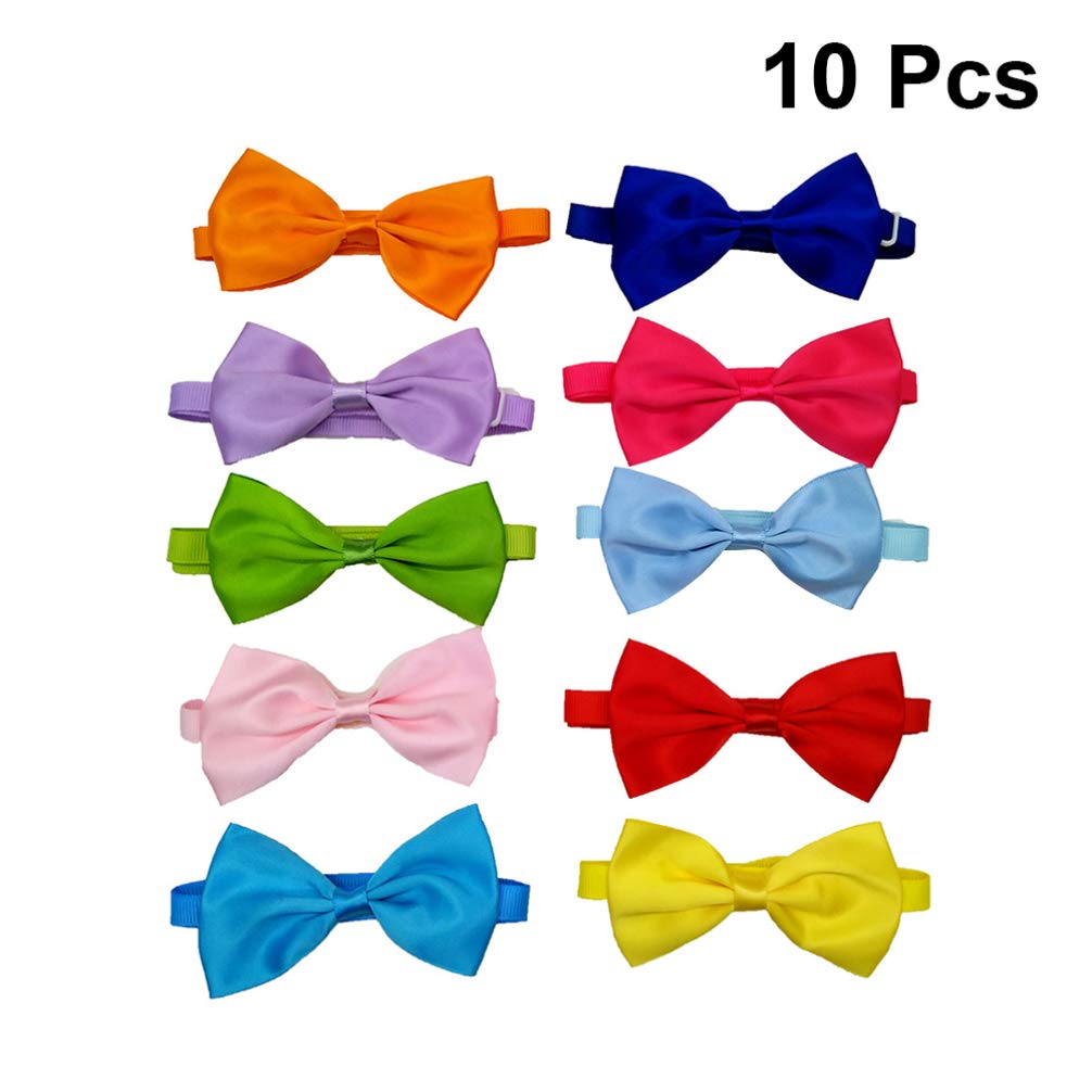 Balacoo 10pcs Adjustable Dog Collars with Bows - Handcrafted Pet Neck Decorations for Dogs & Cats - Perfect for Pet Parties, Photo Shoots & Daily Fashion Accessories