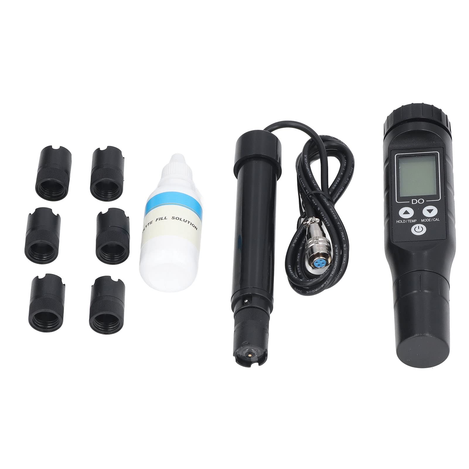 Rosvola Digital Dissolved Oxygen Meter - Water Quality Tester with Auto Backlight, 0-20mg/L Range for Aquariums, Pools, Hydroponics & Environmental Monitoring