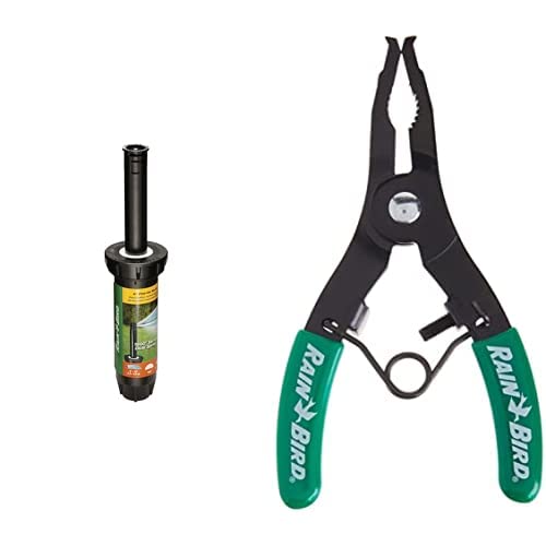 Rain Bird 1804HDS Professional Dual Spray Pop-Up Sprinkler - 180° Half Circle Pattern, 8-15ft Spray Distance, 4in Pop-Up Height | PTC1 Pull-Up Tool Included | Perfect for Lawn, Garden & Landscape Irrigation Systems