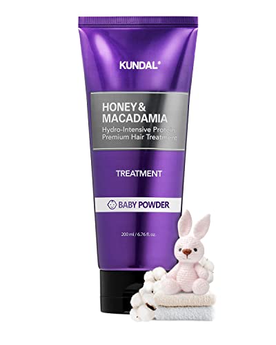 Kundal Honey & Macadamia Hydro-Intensive Protein Hair Treatment - Deep Conditioning Mask for Damaged Hair - Natural & Premium Hair Care (6.76 Fl Oz) - Perfect for Dry, Frizzy Hair & Post-Color Treatment