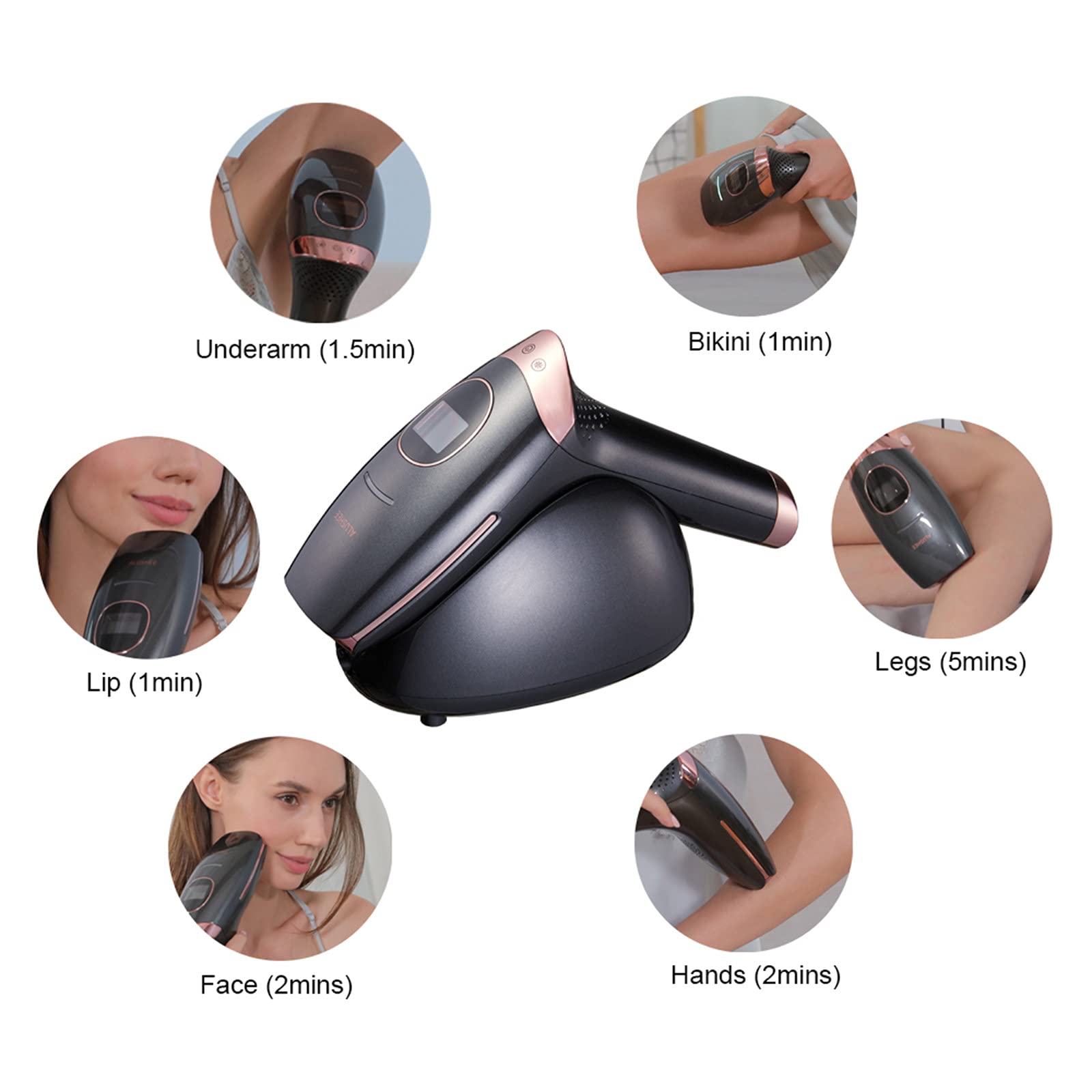 Professional IPL Hair Removal Device for Women & Men - Painless Permanent Hair Remover for Face, Body, Bikini Line - Skin Rejuvenation System with Ice Cooling Technology - At-Home Beauty Salon Treatment for Smooth Skin