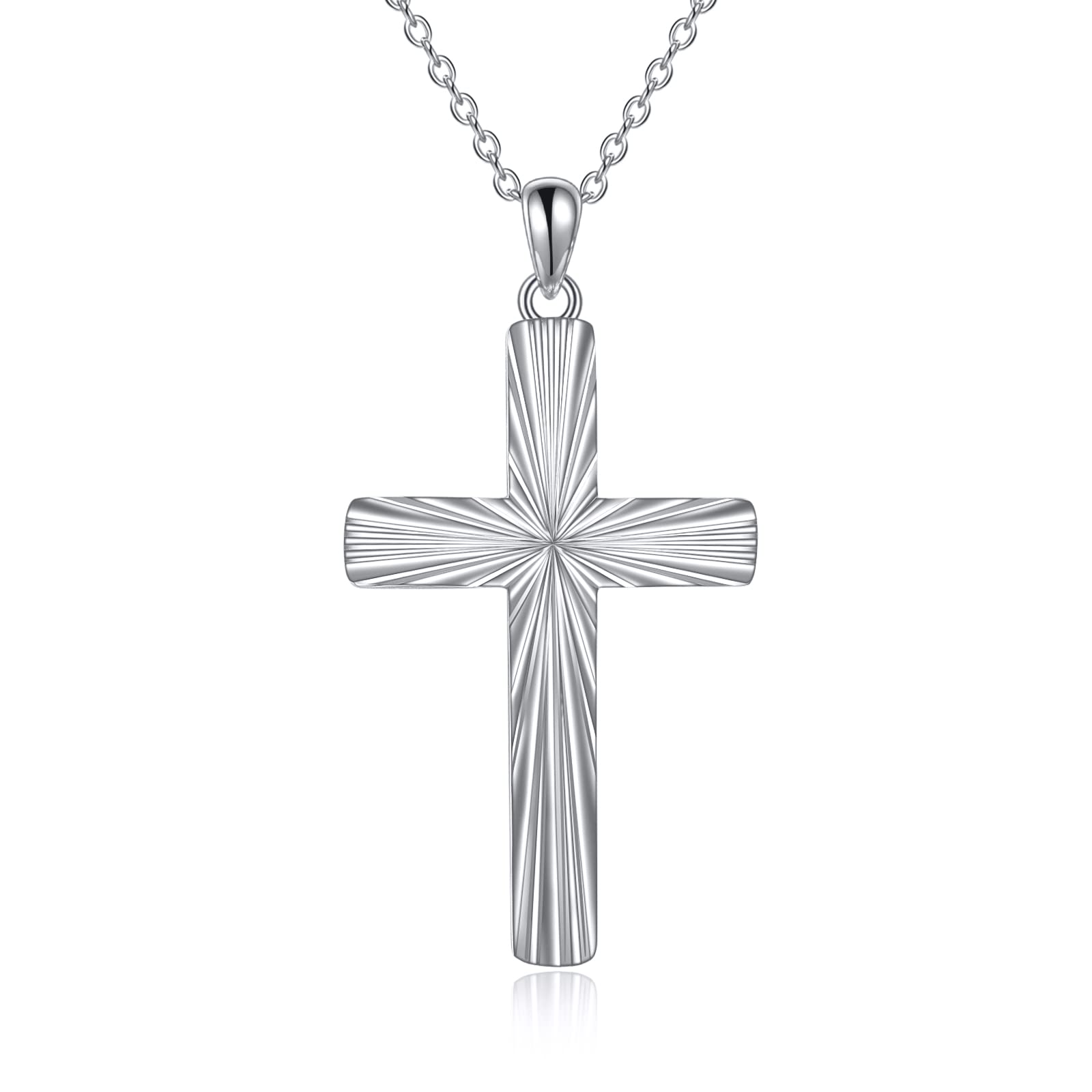 Religious Cross Pendant Necklace - Sterling Silver Origami Cross Jewelry for Women & Men - Perfect for Baptism, Confirmation, Wedding & Everyday Faith Jewelry