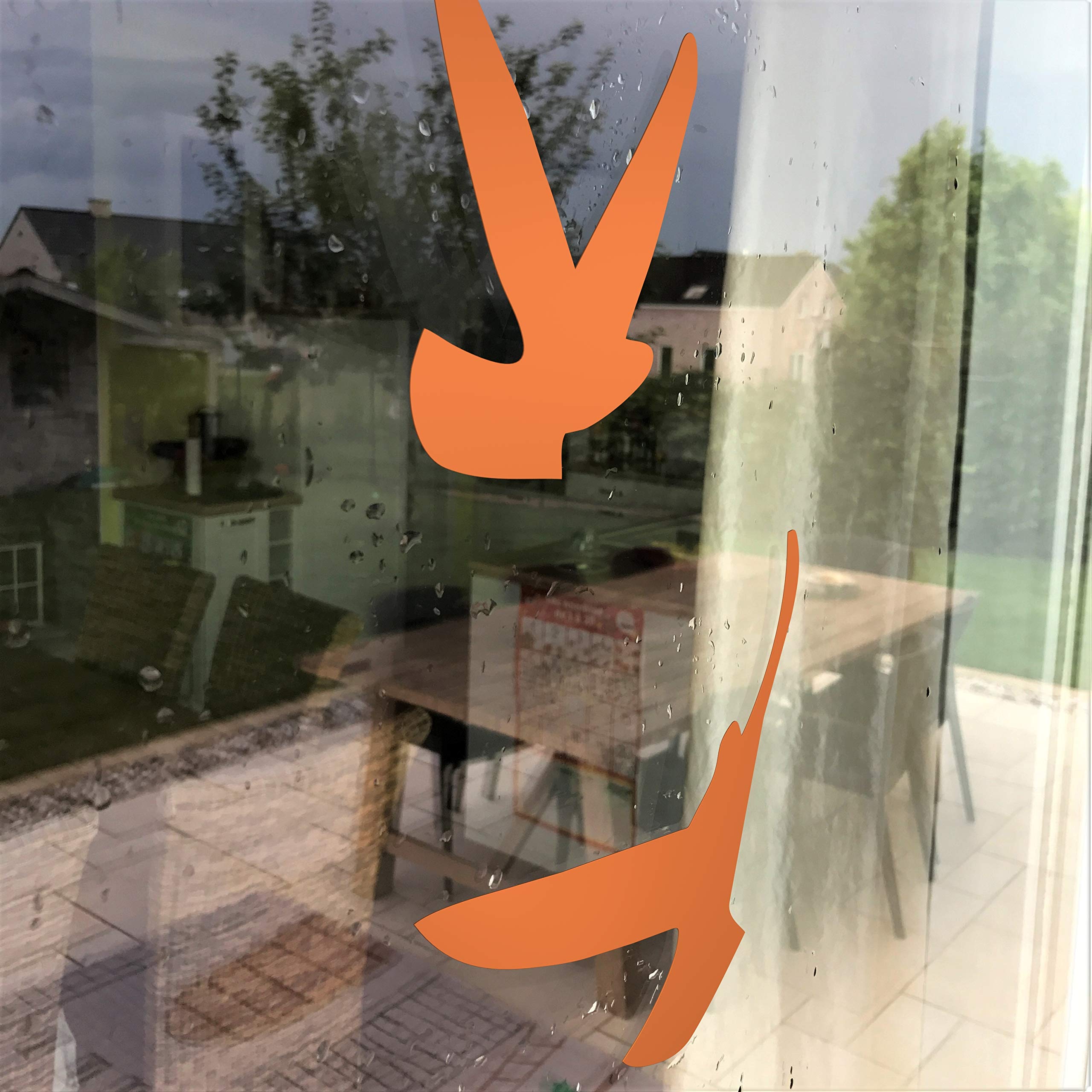 Anti-Collision Window Decals for Birds - 17 Pack Nut Brown Bird Strike Prevention Stickers - UV Resistant Window Clings to Protect Birds from Glass Collisions (Perfect for Homes, Offices & Schools)