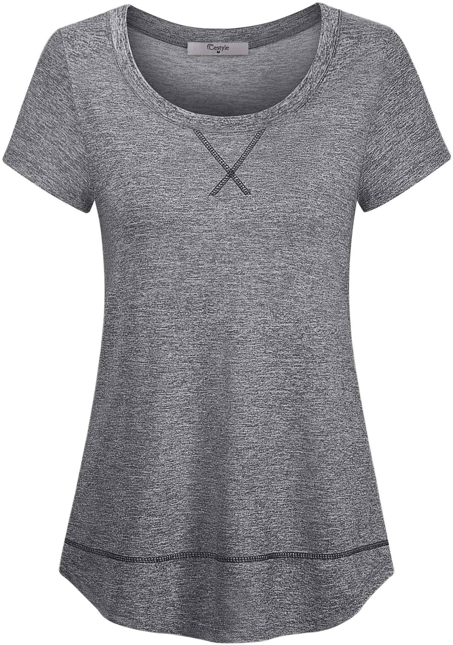 Cestyle Women's Workout Tops - Breathable Yoga Shirts, Running Tees & Activewear for Gym, Fitness & Outdoor Sports