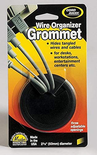 2-3/8 Inch Black Desk Grommet - 1-1/8 Inch Height for Cable Management & Office Organization - Perfect for Home Office, Workstation & Computer Desk Setup