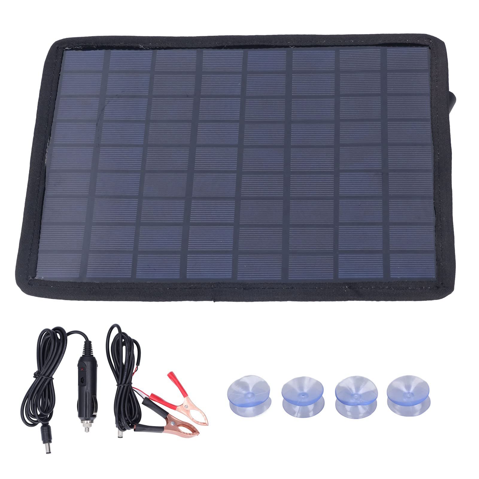 Ubersweet® 6W 18V Portable Solar Panel Charger for 12V Car Battery - High Efficiency in Low Light, Easy Installation | Perfect for Outdoor Camping, RV Trips & Emergency Power Backup