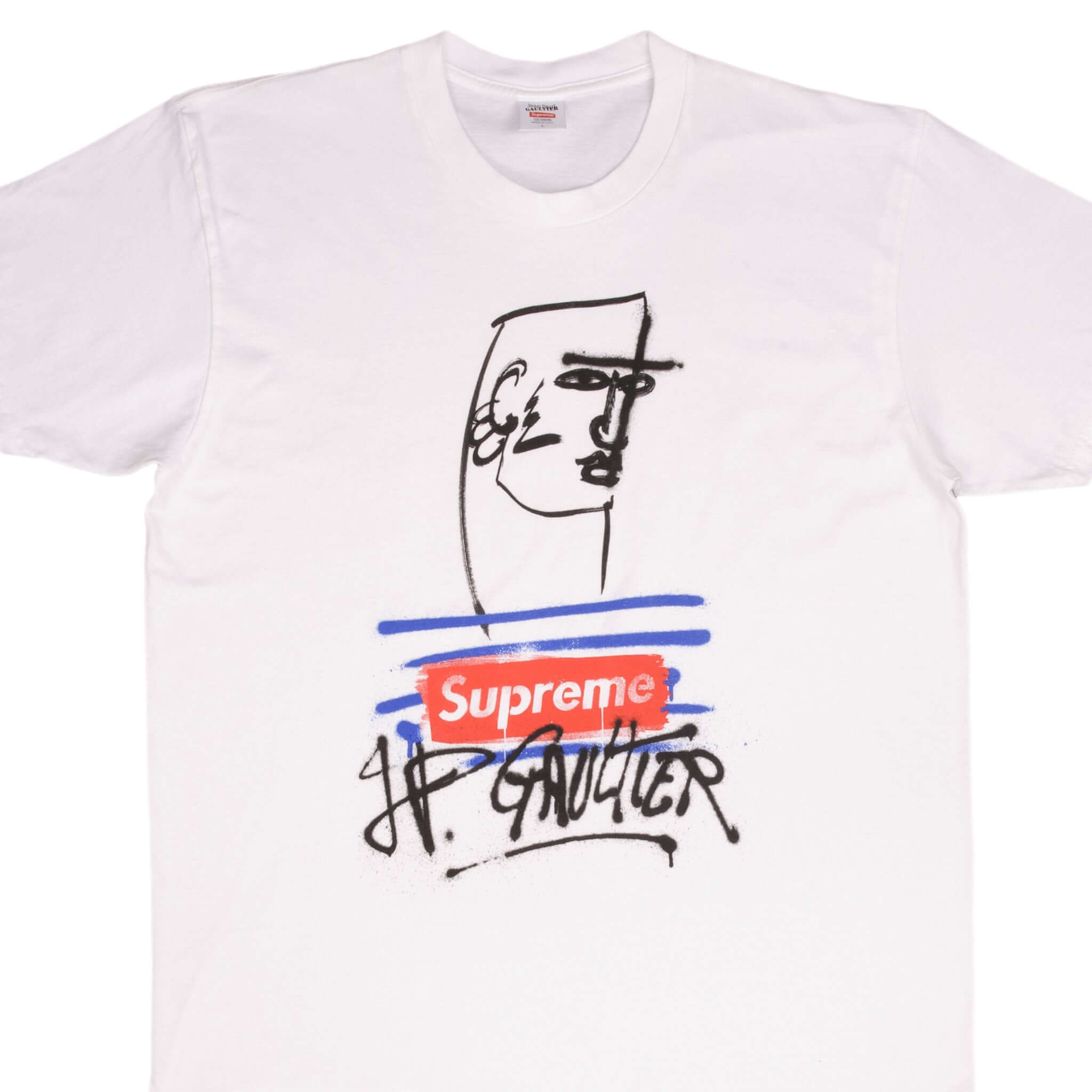 Supreme x Jean Paul Gaultier Graffiti Box Logo SS19 T-Shirt - Large Size - Made in USA - Streetwear Fashion & Urban Style Essential