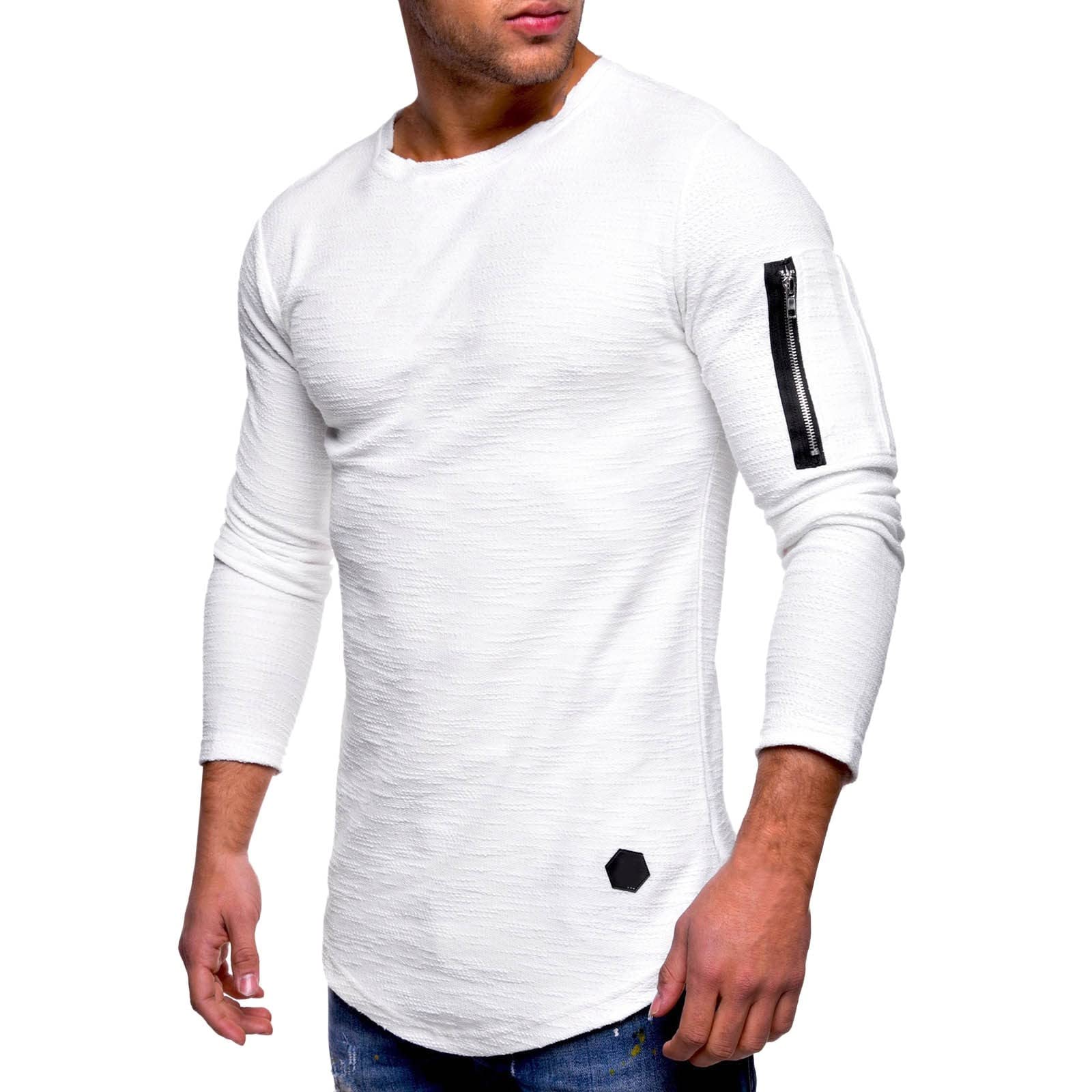 Men's Solid Linen T-Shirt - Round Neck, Zipper Bottom, Long & Short Sleeve Options - Casual Wear, Office, Travel & Outdoor Activities
