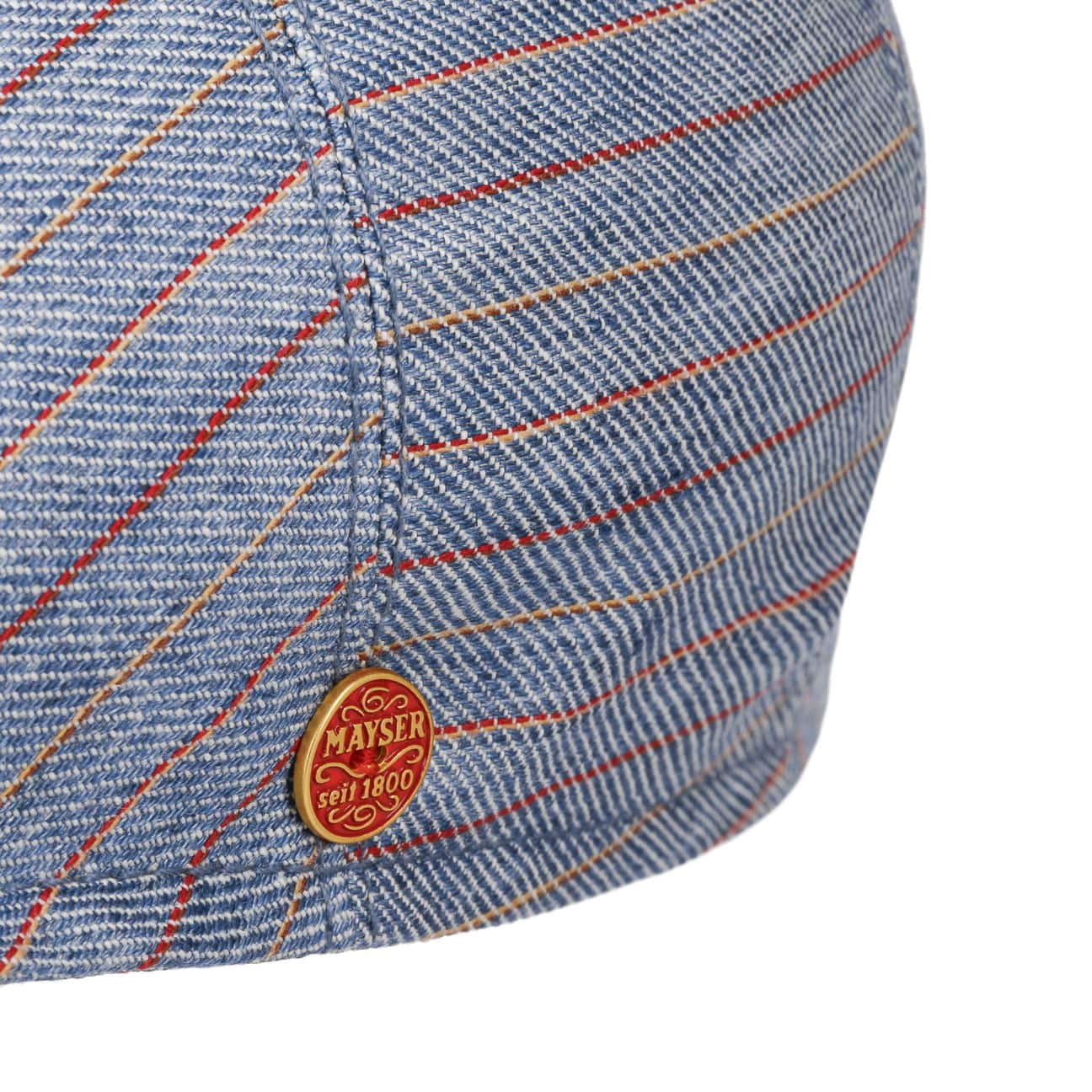 Mayser Sidney Paros Striped Flat Cap for Men - Classic Wool Hat for Casual & Outdoor Wear | Perfect for Golf, Hiking & Everyday Fashion