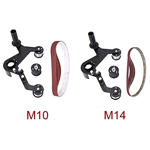 Angle Grinder Belt Sander Attachment Adapter with Cast Iron Bearing Support - M10 Size for Pipe & Tube Sanding | Perfect for Metalworking, Woodworking & DIY Home Projects