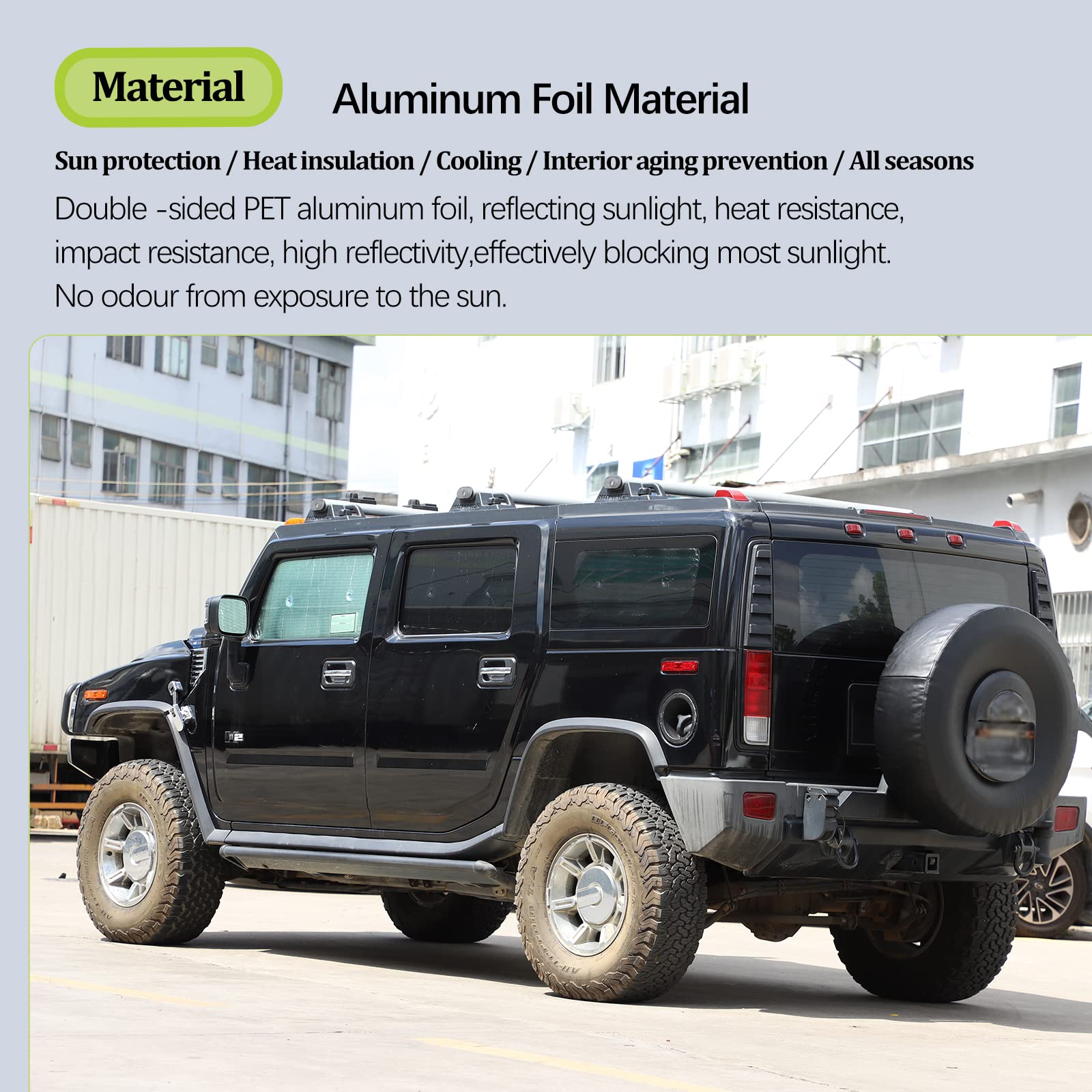 Premium Car Windshield Sun Shade Full Cover Set - Foldable UV Protection Visor for Hummer H2 (2003-2009) | Heat & Glare Reduction | Perfect for Summer Parking & Road Trips