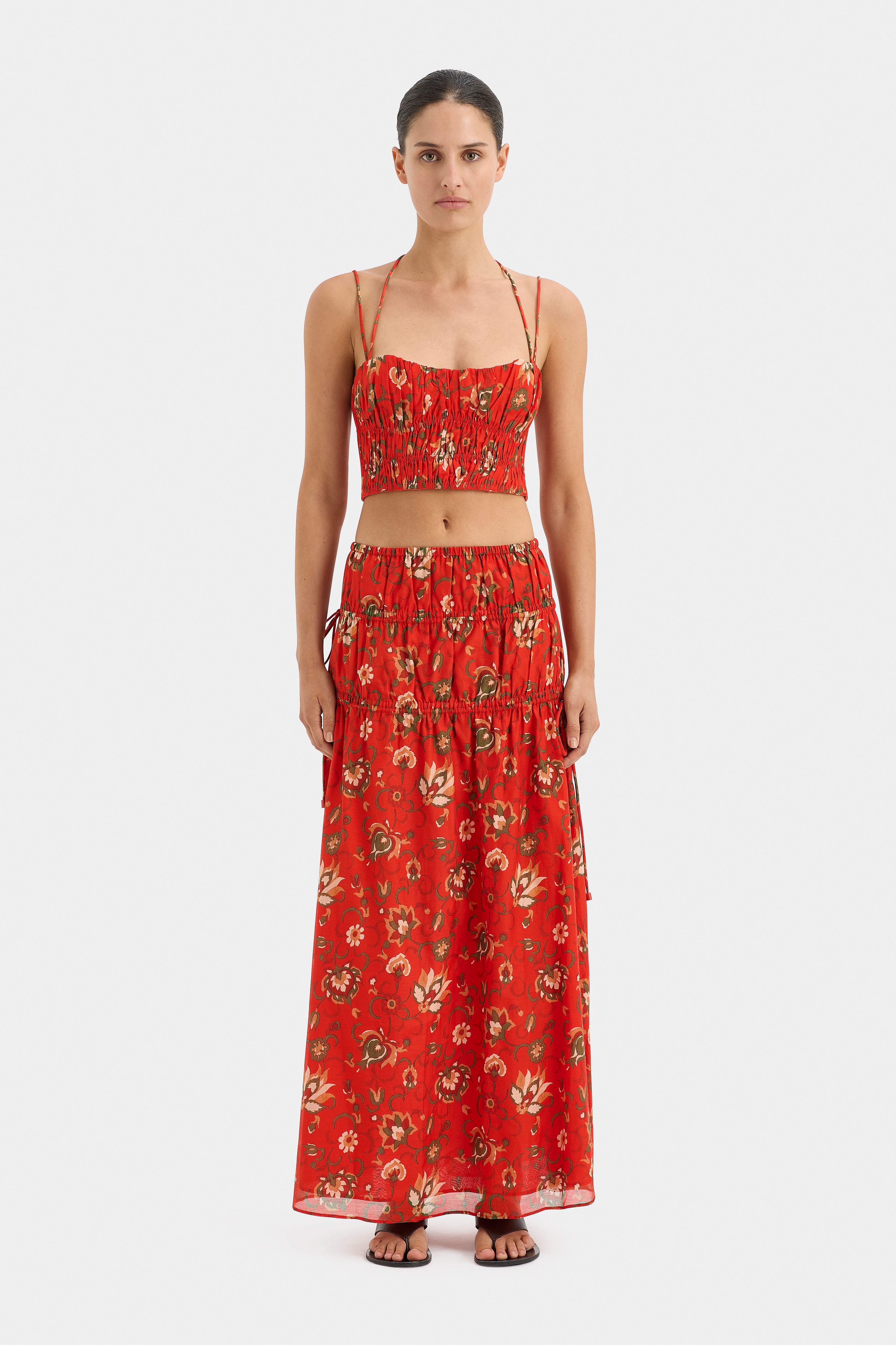 Reyes Gathered Halter Top for Women - Stylish Summer Crop Top with Adjustable Straps | Perfect for Beach, Party & Casual Outfits