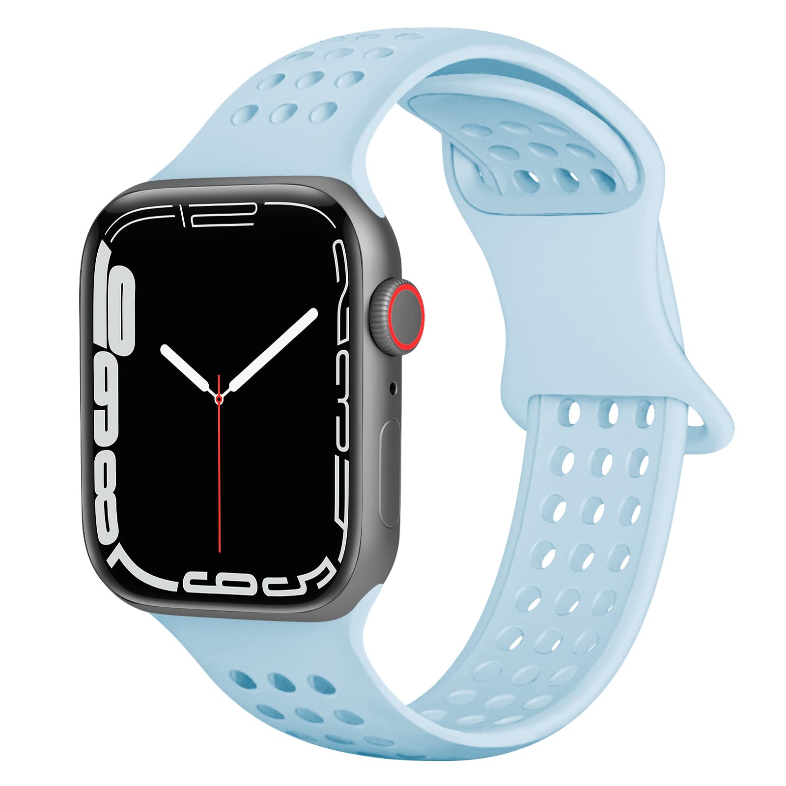 Lyfatz Sport Bands for Apple Watch 38mm 40mm 41mm 42mm 44mm 45mm 49mm - Breathable Soft Silicone Replacement Strap Compatible with iWatch Series SE Ultra 8 7 6 5 4 3 2 1 - Perfect for Running, Gym Workouts & Everyday Wear
