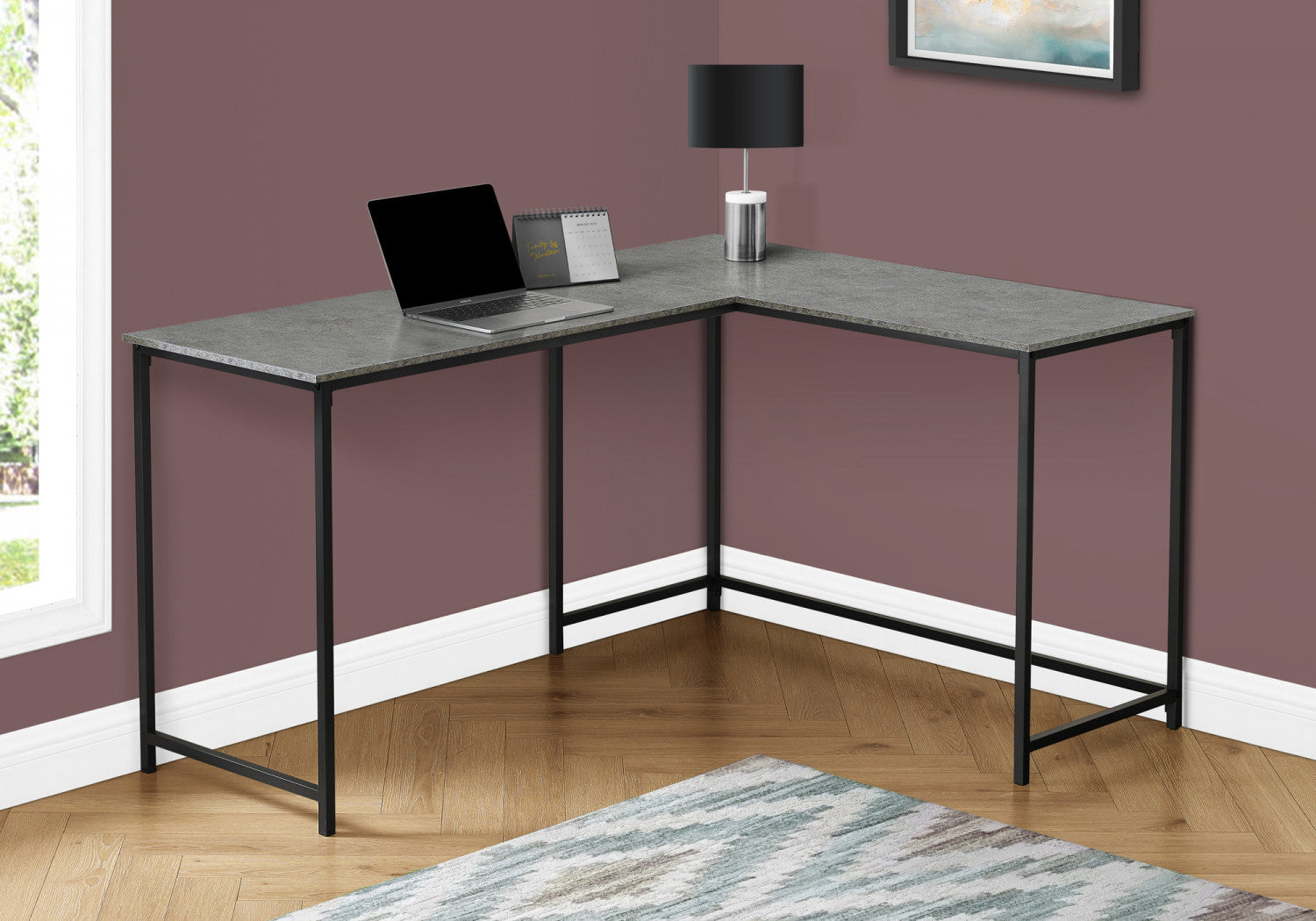 Premium Grey Oryn Desk - Modern Home Office & Study Desk for Work, Gaming & Remote Learning | Ergonomic Design for Comfort & Productivity