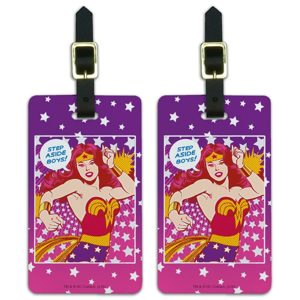 Wonder Woman Luggage Tags - Set of 2 Durable Suitcase ID Cards for Carry-On Bags | Perfect for Travel Identification, Business Trips & Vacation Accessories