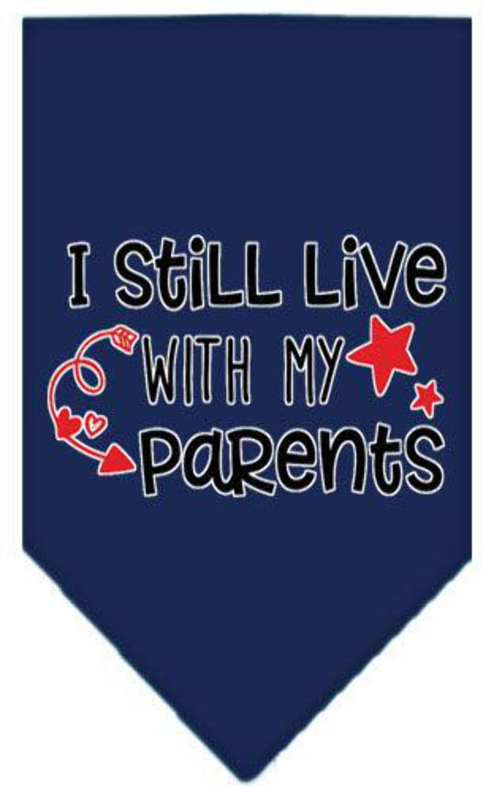 Funny Pet Bandana for Dogs - 'I Still Live With My Parents' Screen Printed Purple Small Dog Bandana | Perfect for Pet Costumes, Halloween, and Daily Wear