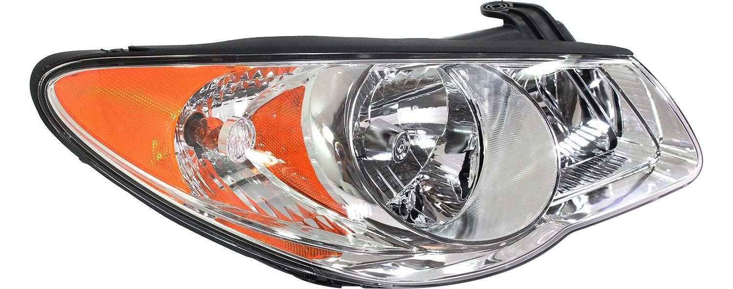 **2007-2010 Hyundai Elantra Halogen Headlight Assembly - Driver & Passenger Side with Bulbs, Sedan (Replaces #921022H051, 921012H051) - Perfect for Night Driving & Enhanced Visibility**